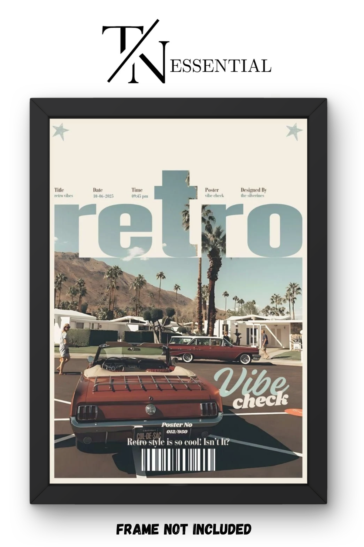 RETRO CALIFORNIA VINTAGE CAR SCENE CANVAS POSTER