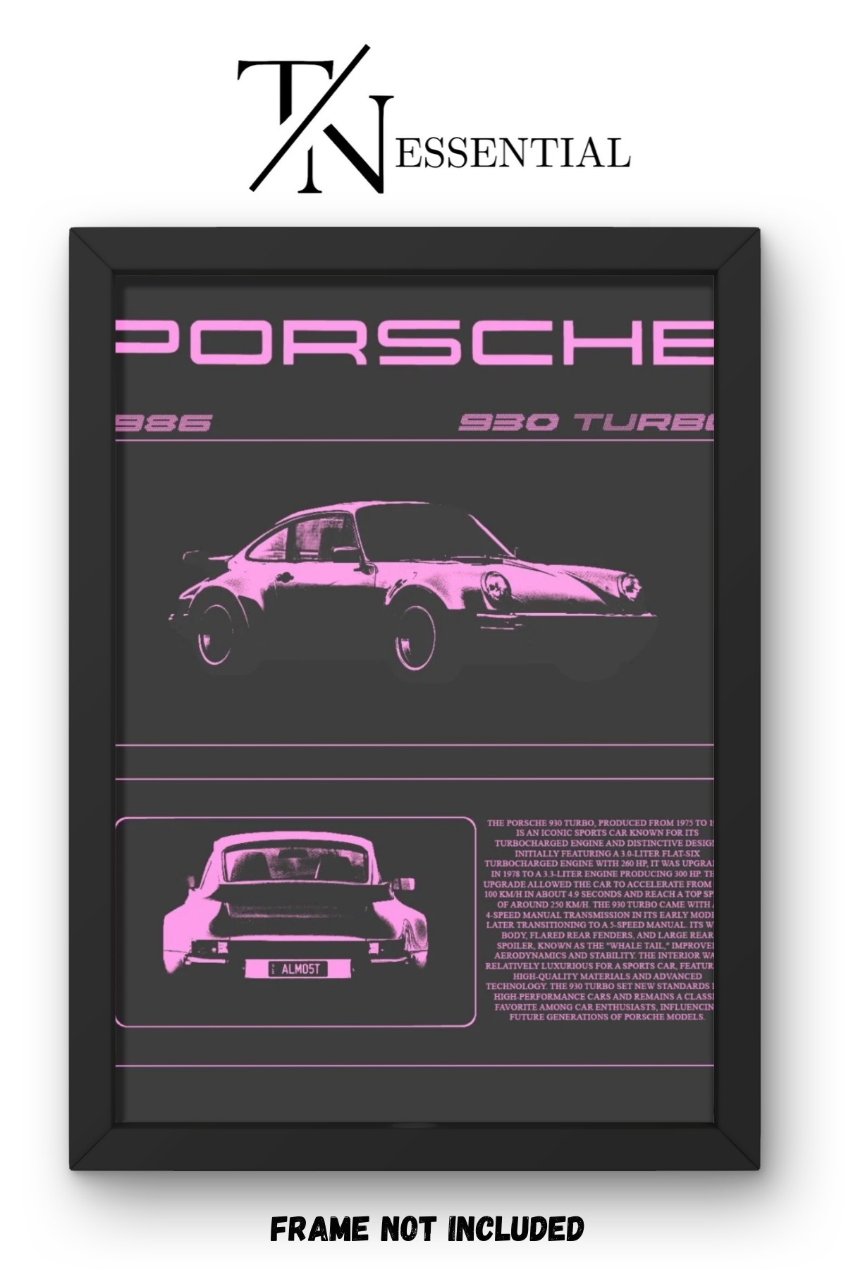 PORSCHE 930 TURBO VINTAGE PERFORMANCE CANVAS POSTER