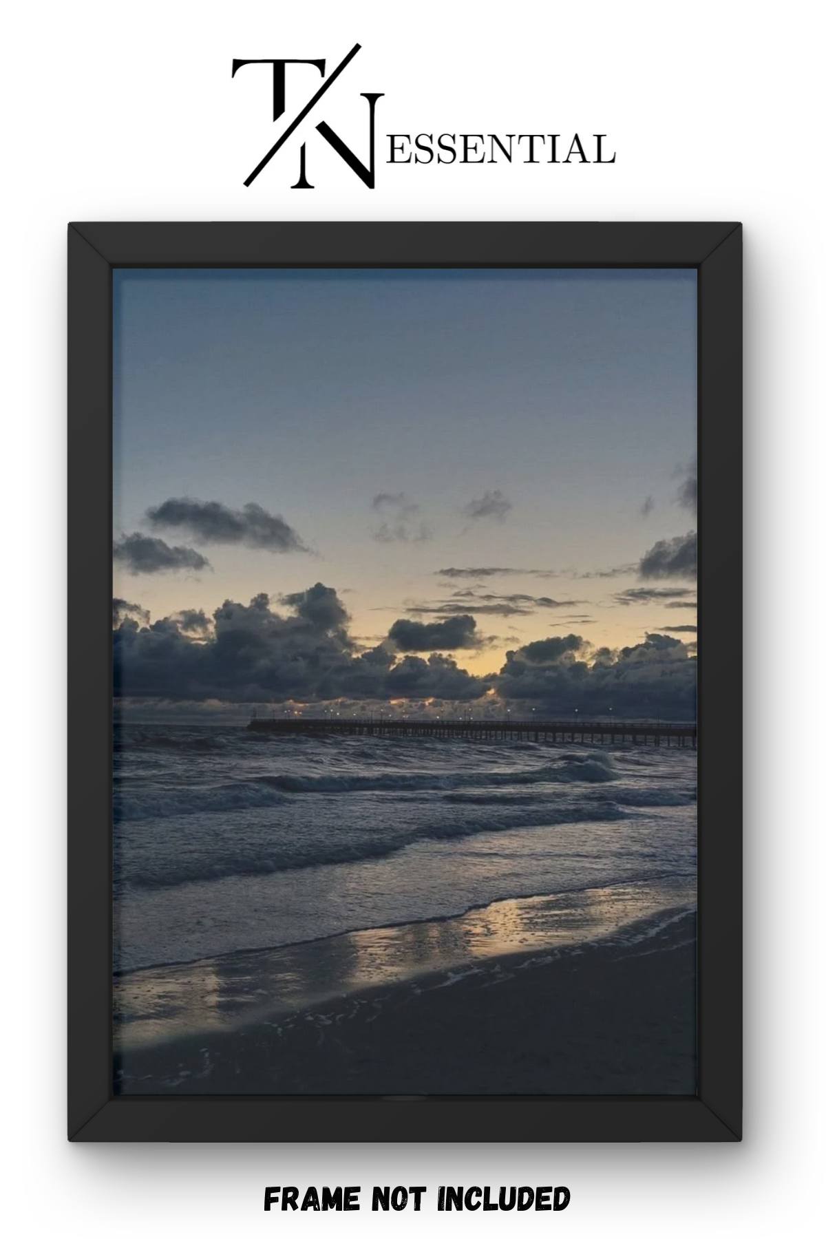AESTHETIC EVENING BEACH WAVES CANVAS POSTER