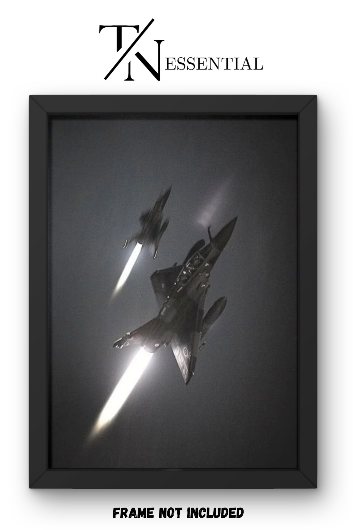 FIGHTER JET NIGHT AFTERBURNER FLIGHT CANVAS POSTER