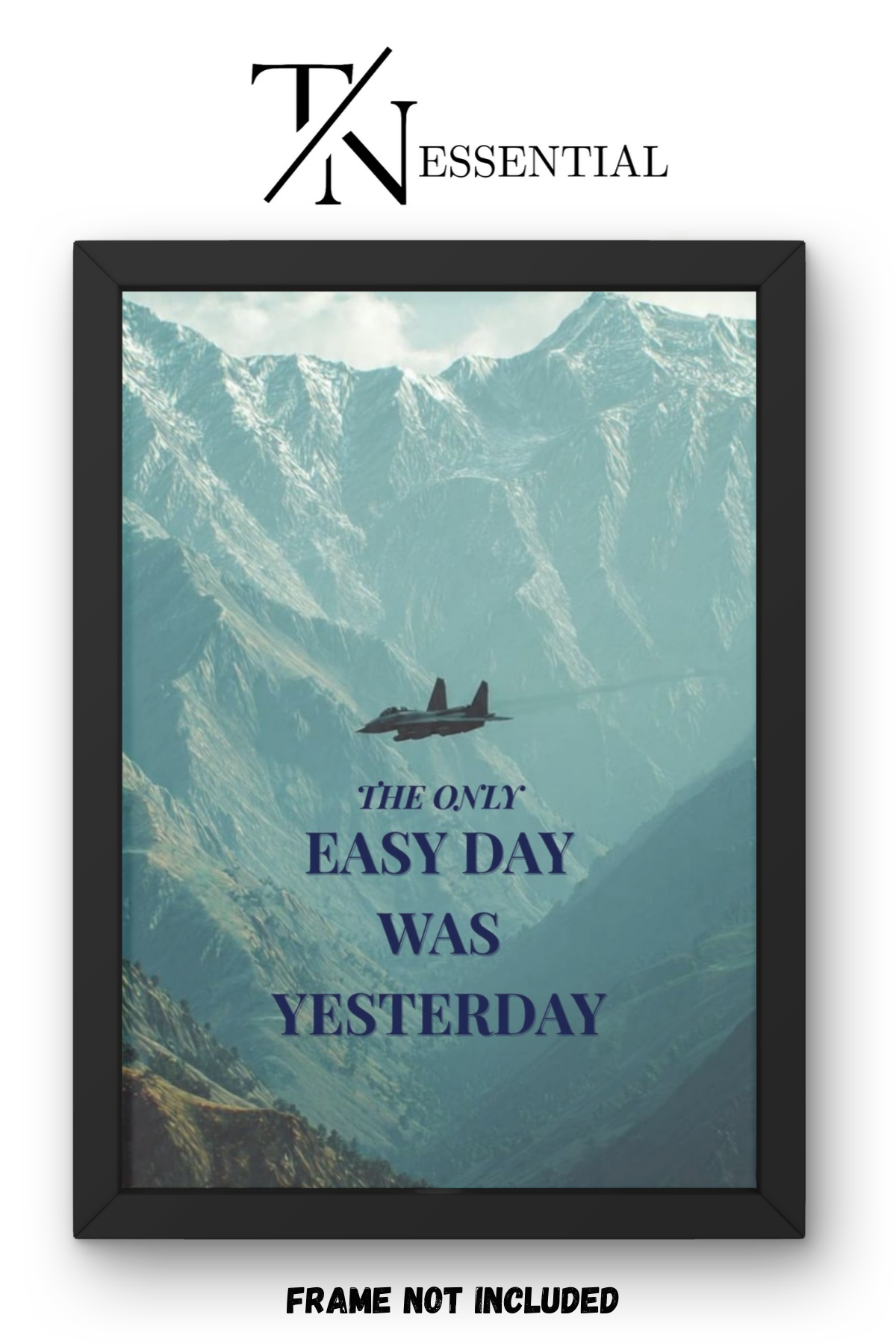 MOTIVATIONAL FIGHTER JET MOUNTAIN SKY CANVAS POSTER