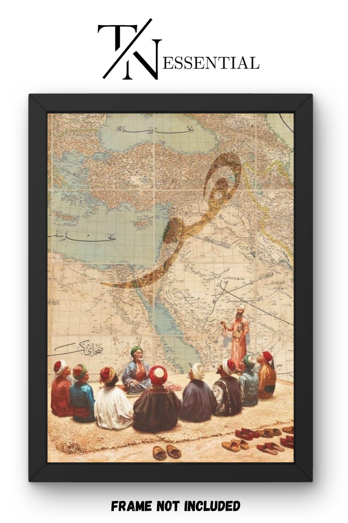 ISLAMIC SCHOLARS MAP STUDY ART CANVAS POSTER