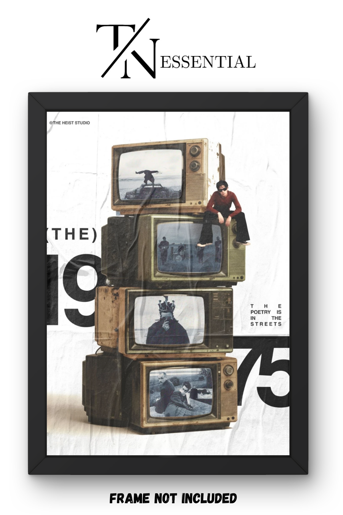 OLD TELEVISION COLLAGE STREET ART CANVAS POSTER