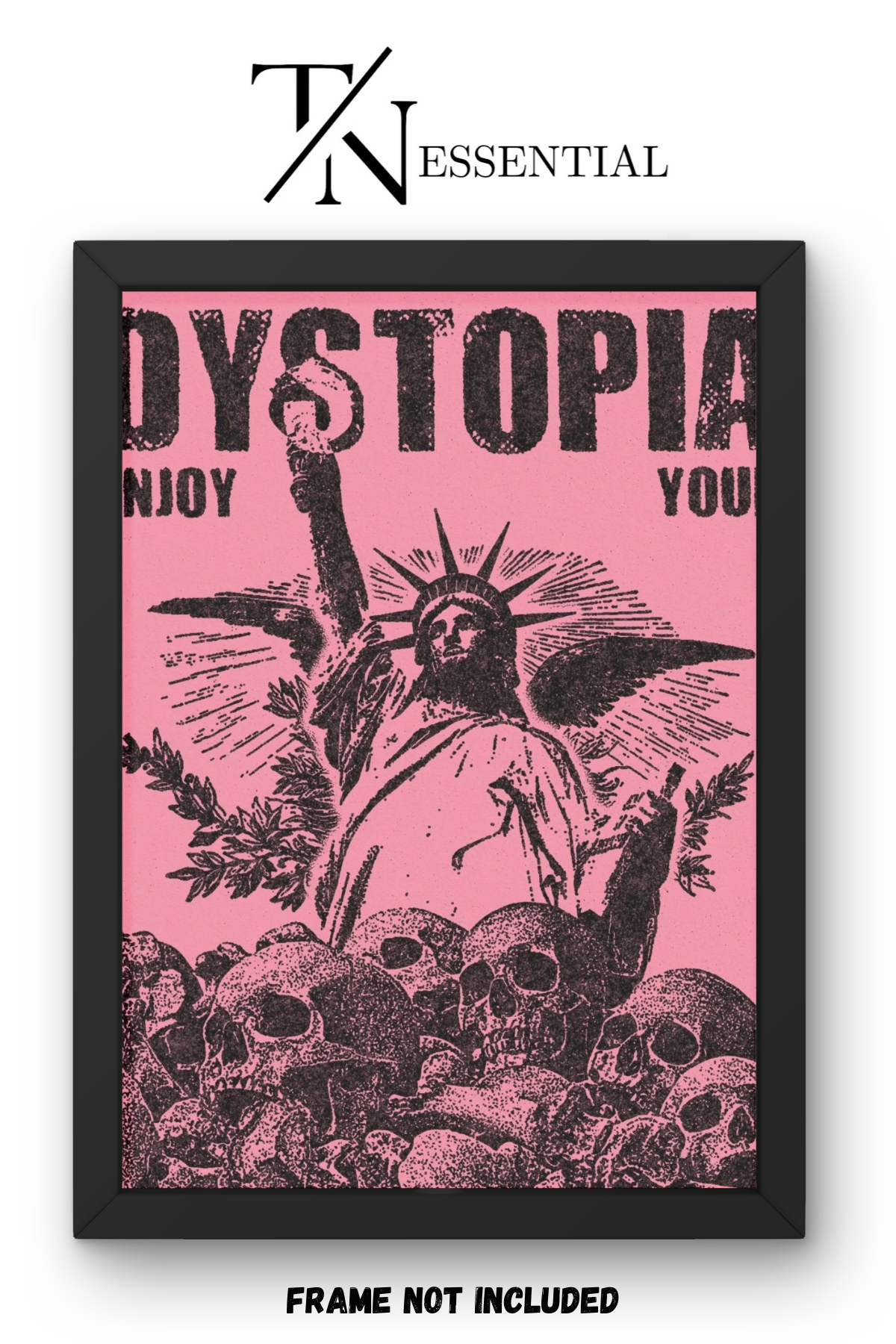 STATUE OF LIBERTY SKULLS DYSTOPIAN ART CANVAS POSTER