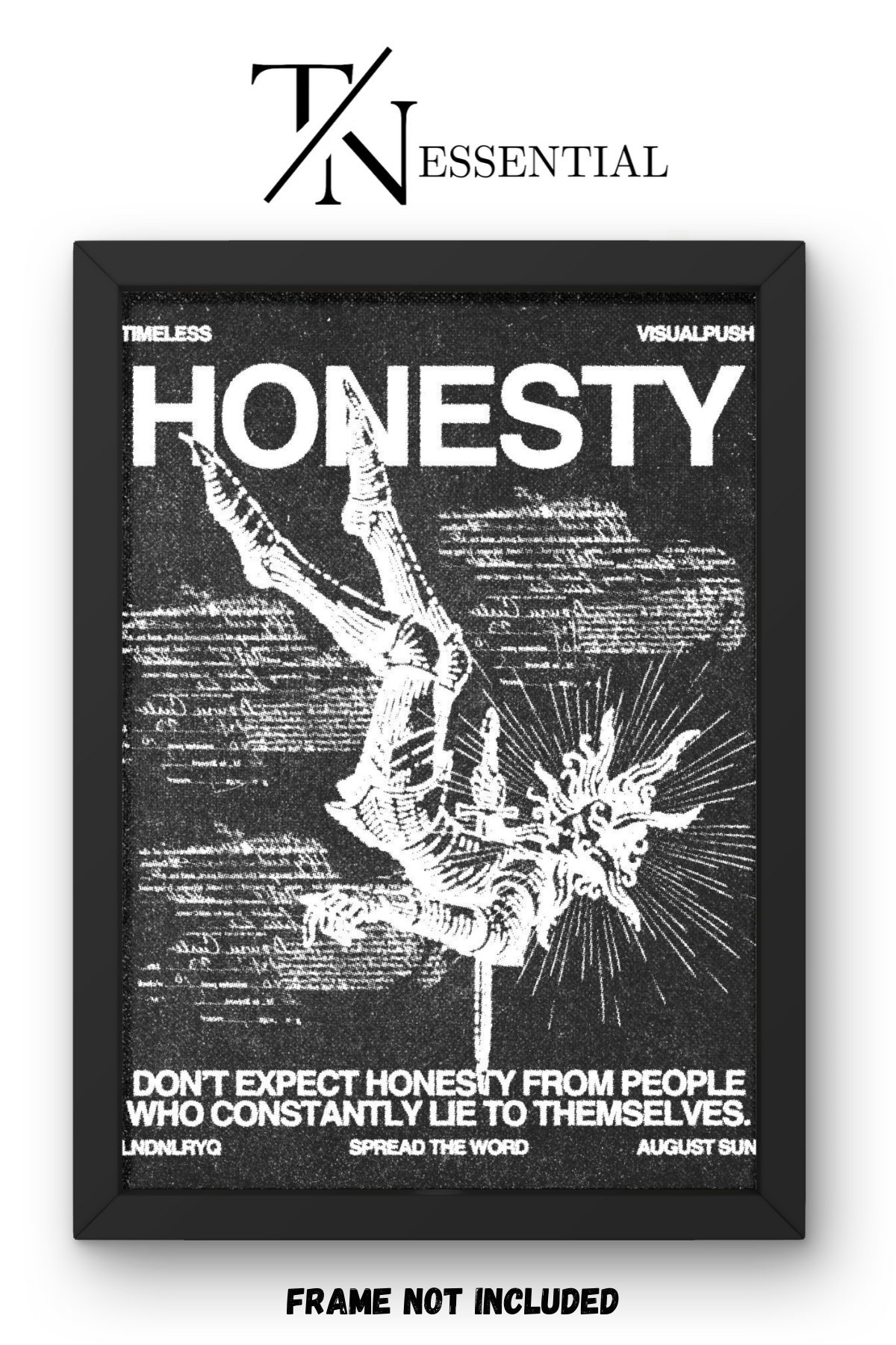 DARK PHILOSOPHY HONESTY QUOTE CANVAS POSTER
