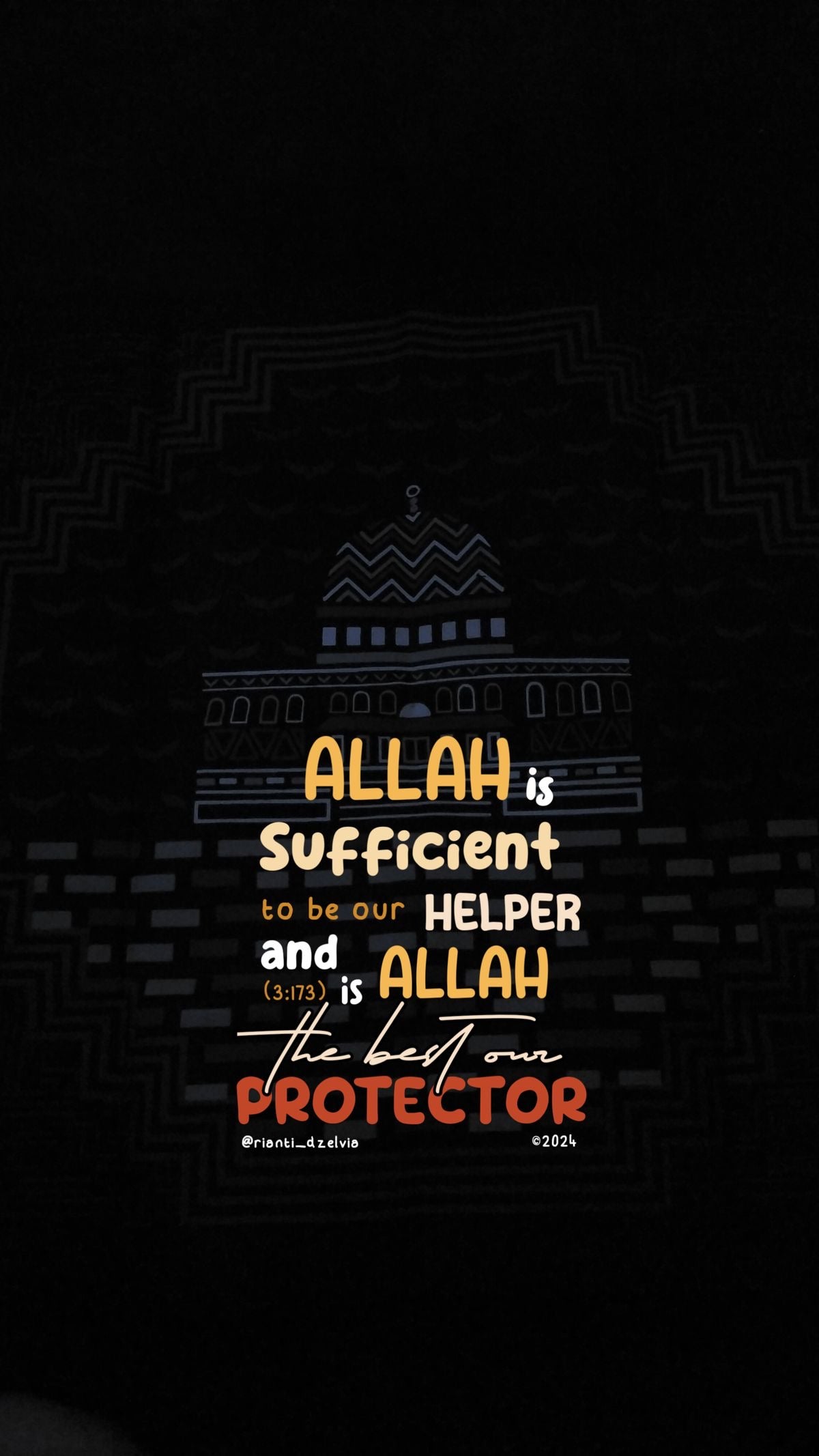ALLAH BEST PROTECTOR MOTIVATIONAL CANVAS POSTER