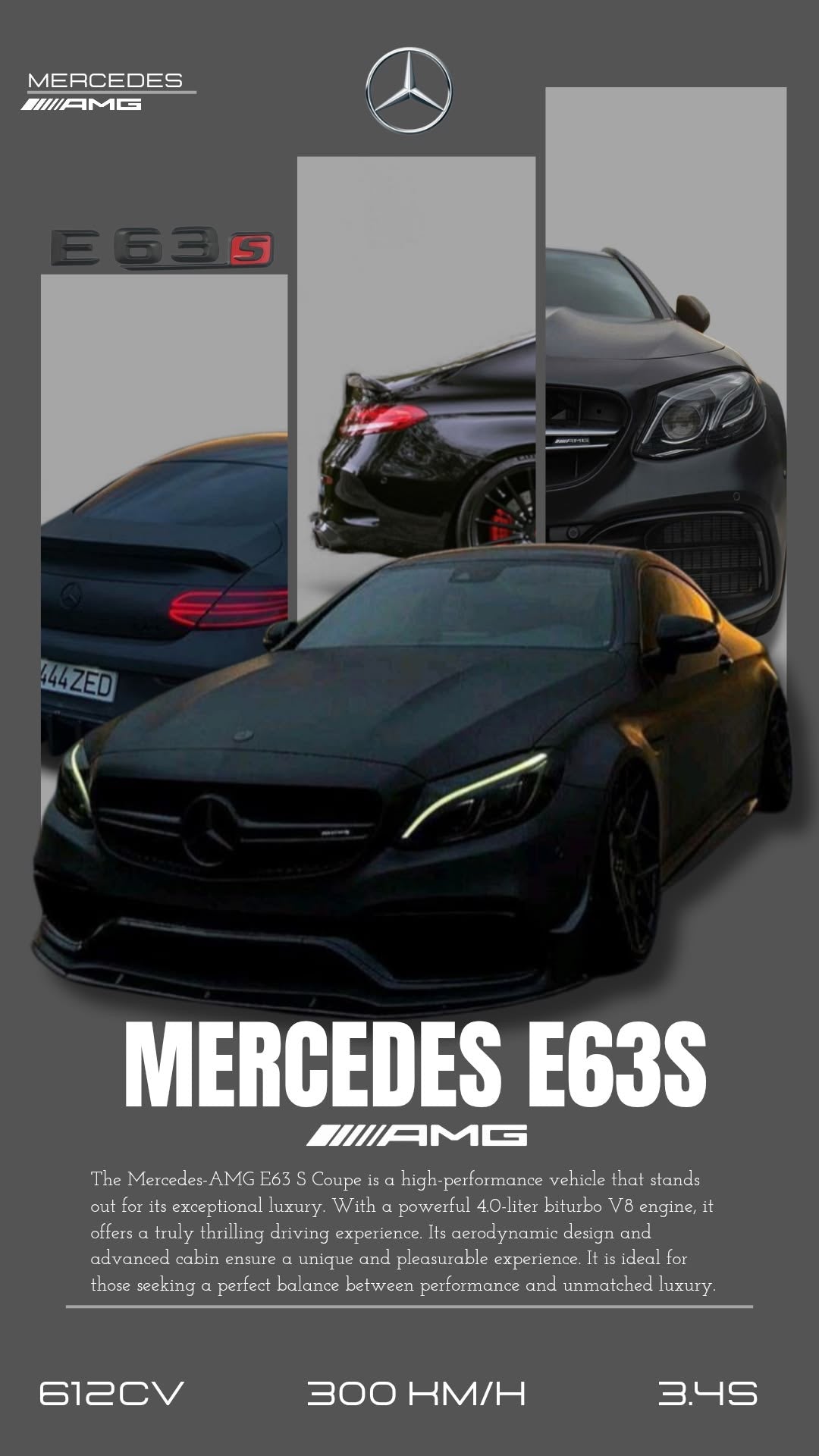 MERCEDES E63S AMG COUPE CANVAS POSTER