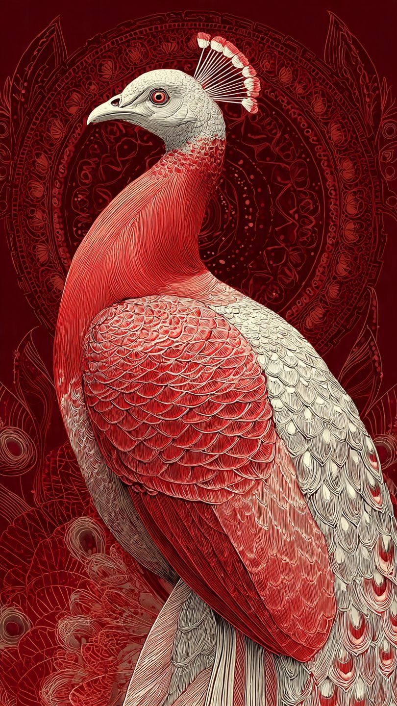 ROYAL PEACOCK AESTHETIC CANVAS POSTER