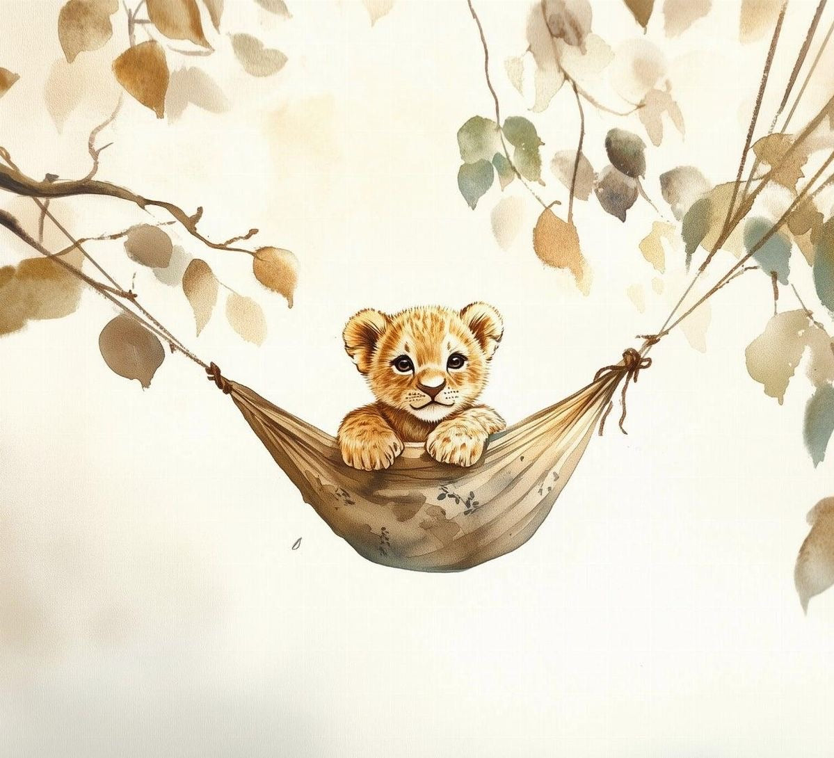 CUTE LION CUB CANVAS POSTER