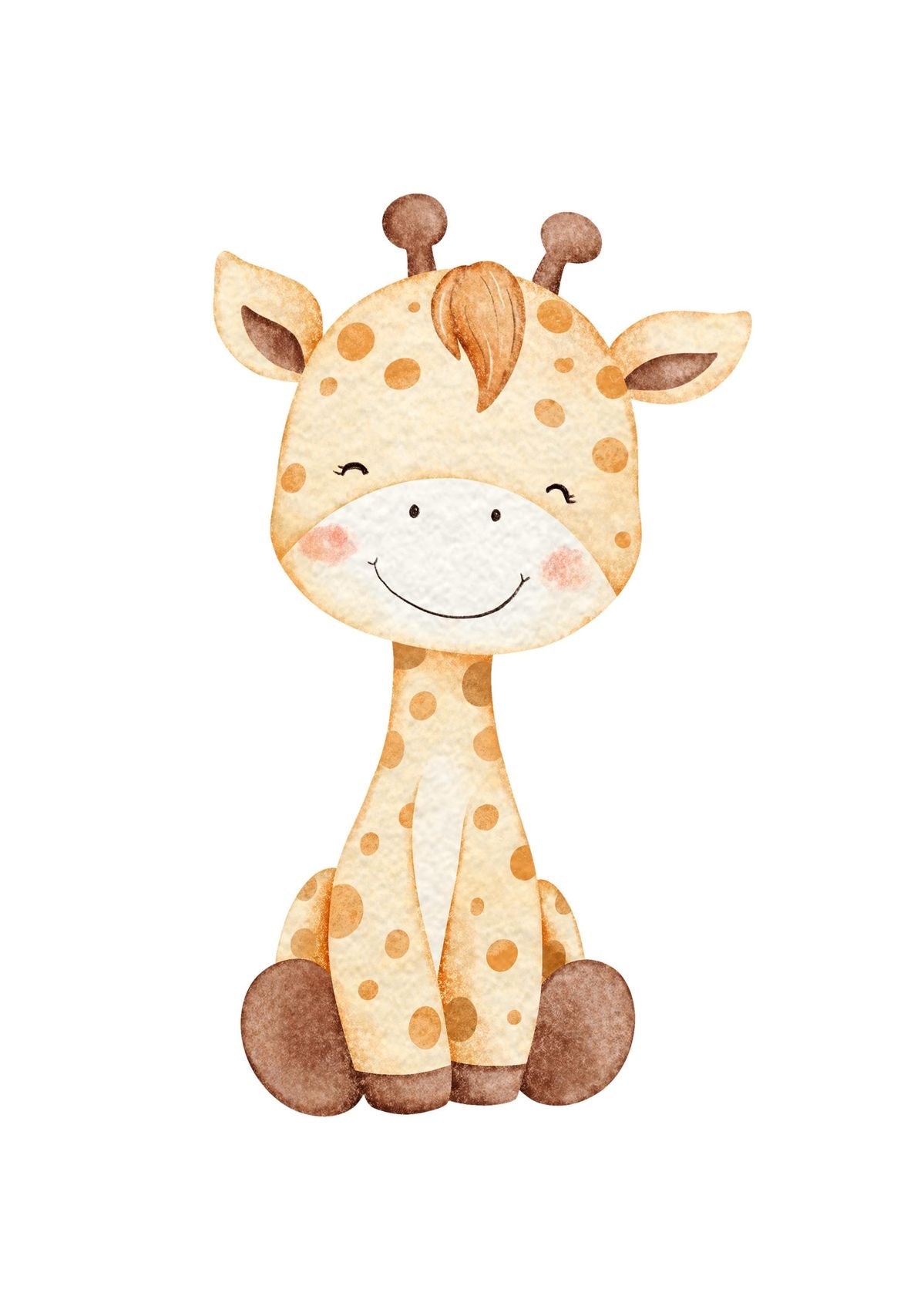 CUTE BABY GIRAFFE CANVAS POSTER