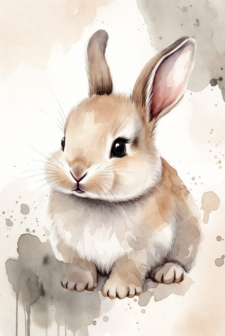 CUTE BABY RABBIT CANVAS POSTER