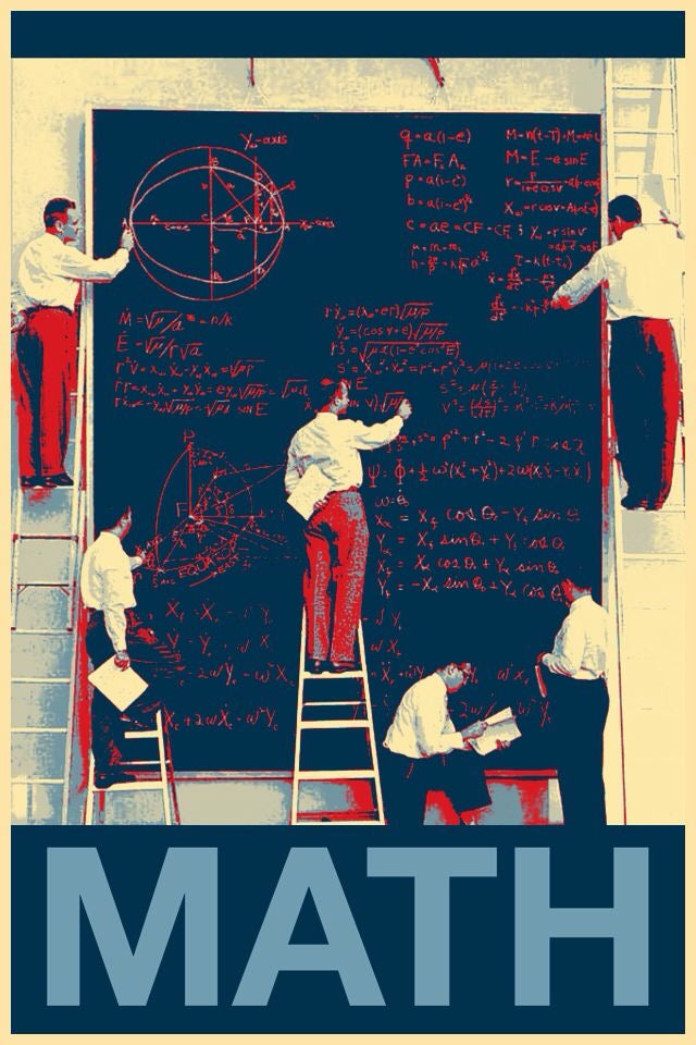 VINTAGE MATH CLASSROOM CANVAS POSTER