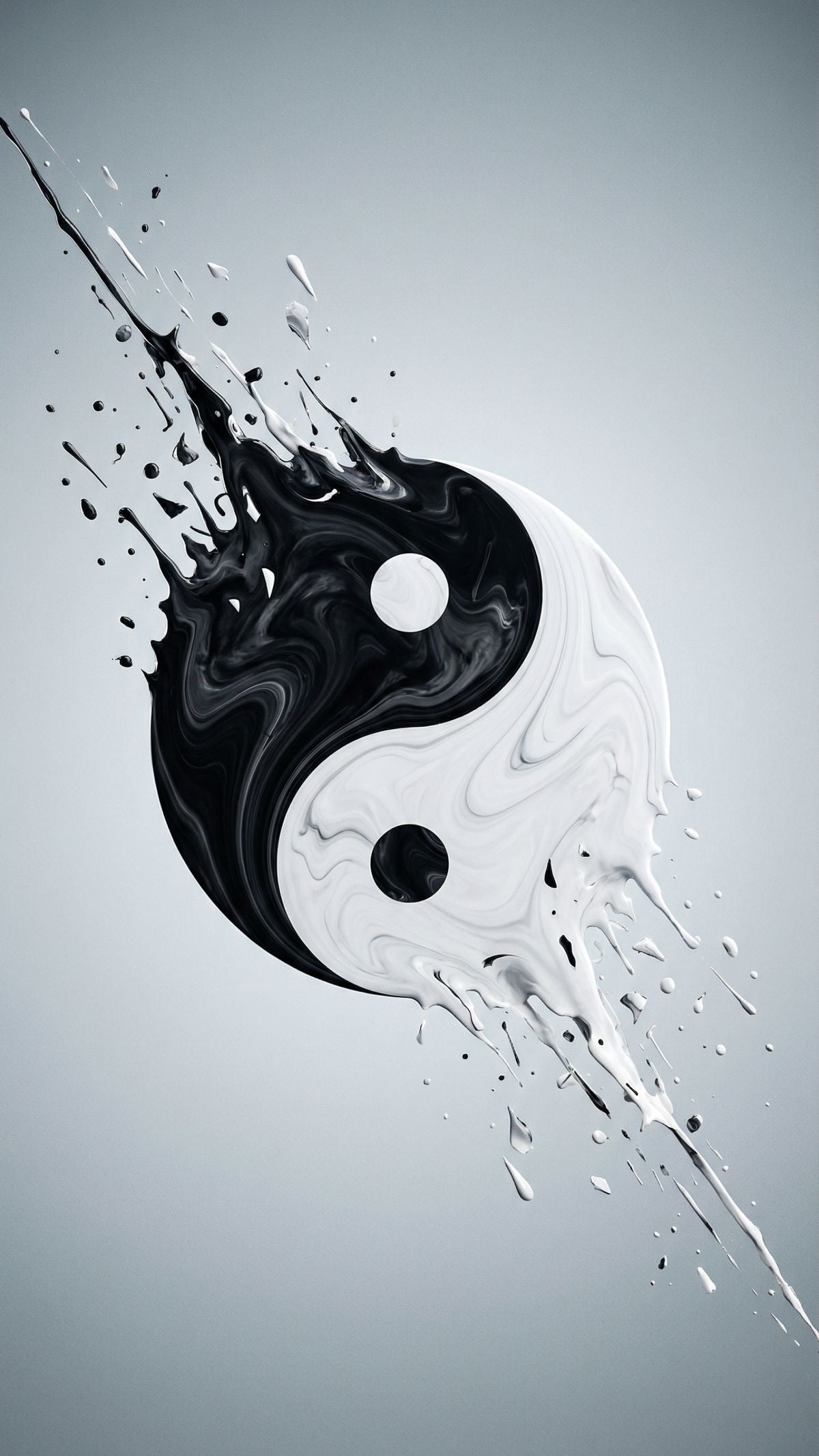 ABSTRACT YIN YANG SPLASH CANVAS POSTER