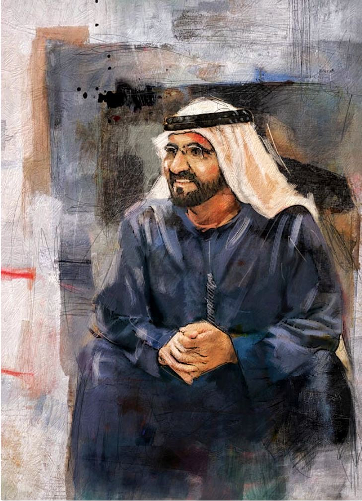 HH SHEIKH MOHAMMED BIN RASHID ARTWORK CANVAS POSTER