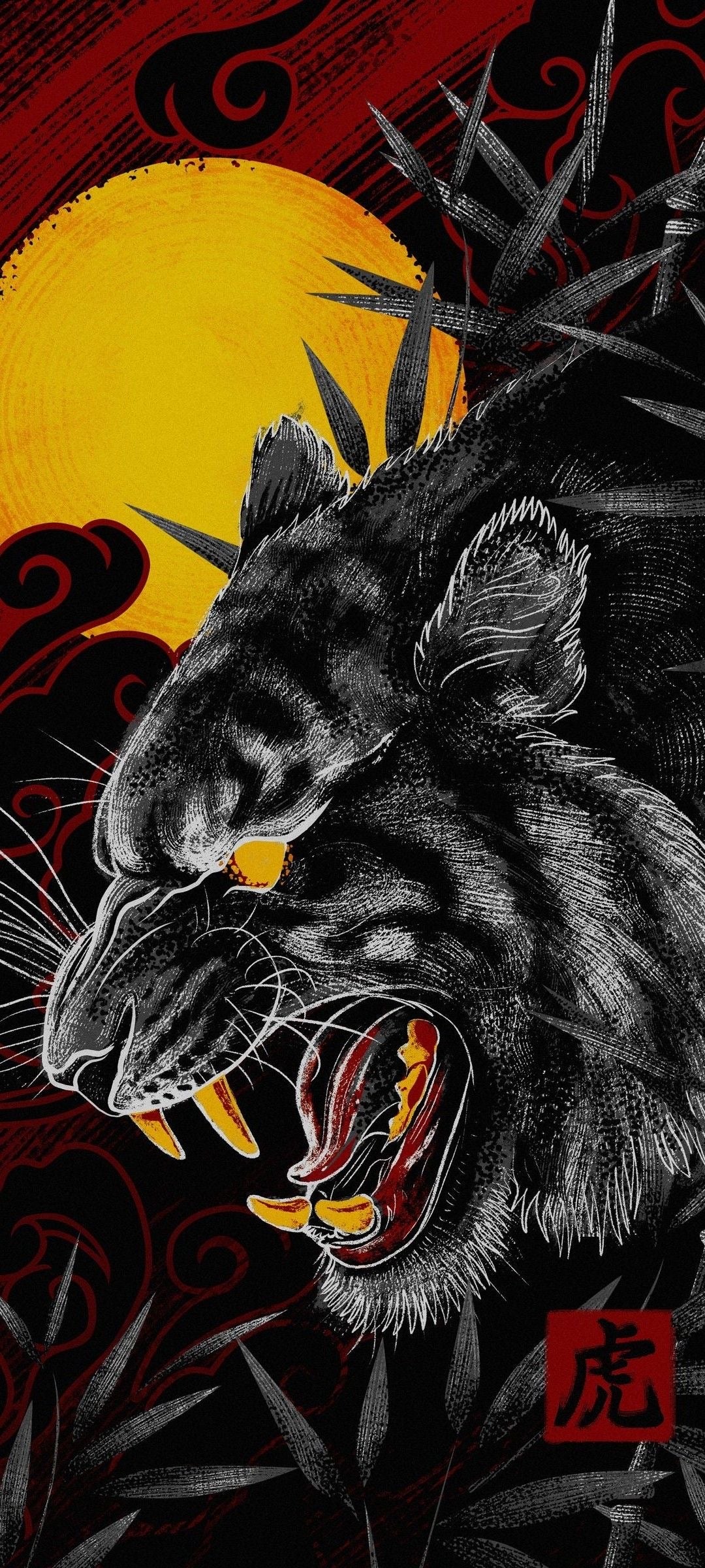 BLACK TIGER JAPANESE STYLE CANVAS POSTER