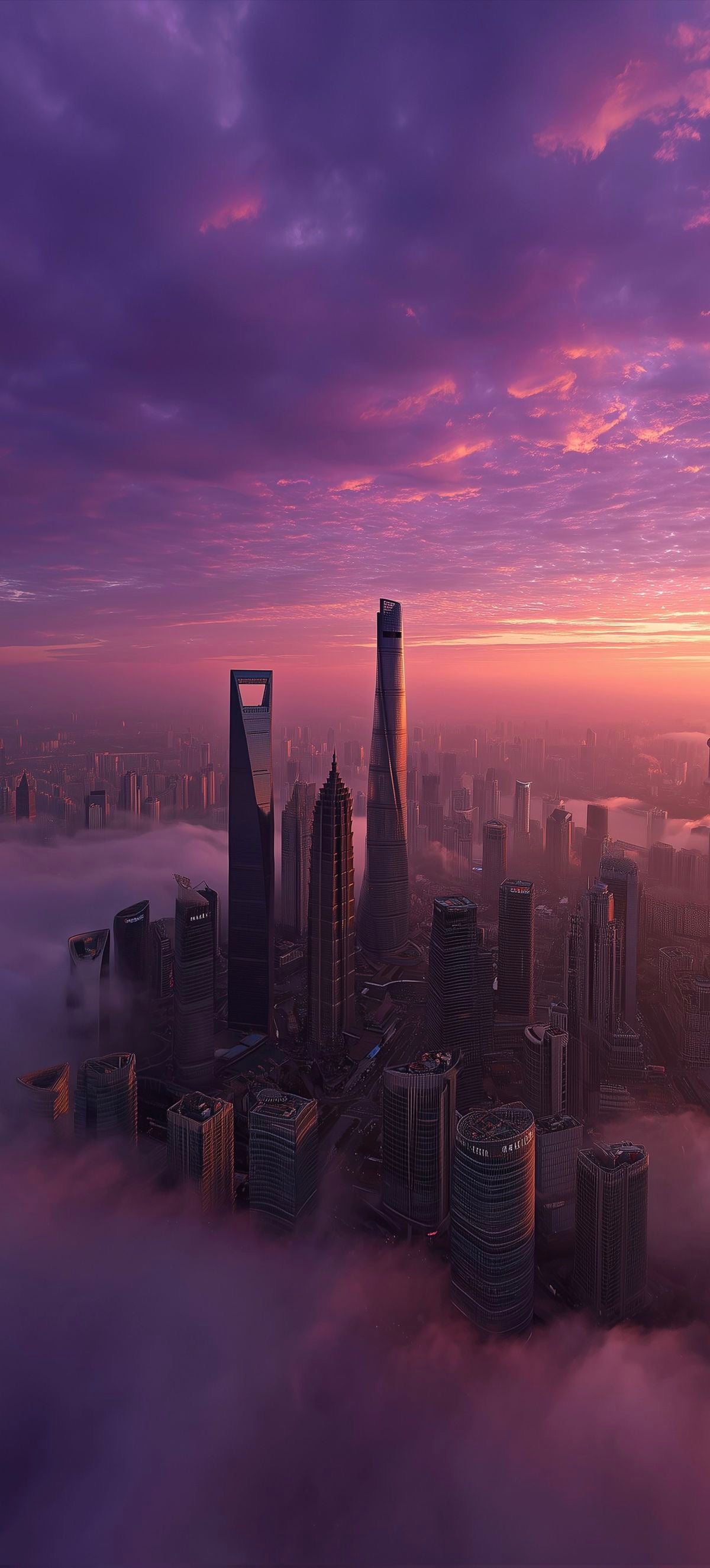 SHANGHAI ABOVE THE CLOUDS CANVAS POSTER