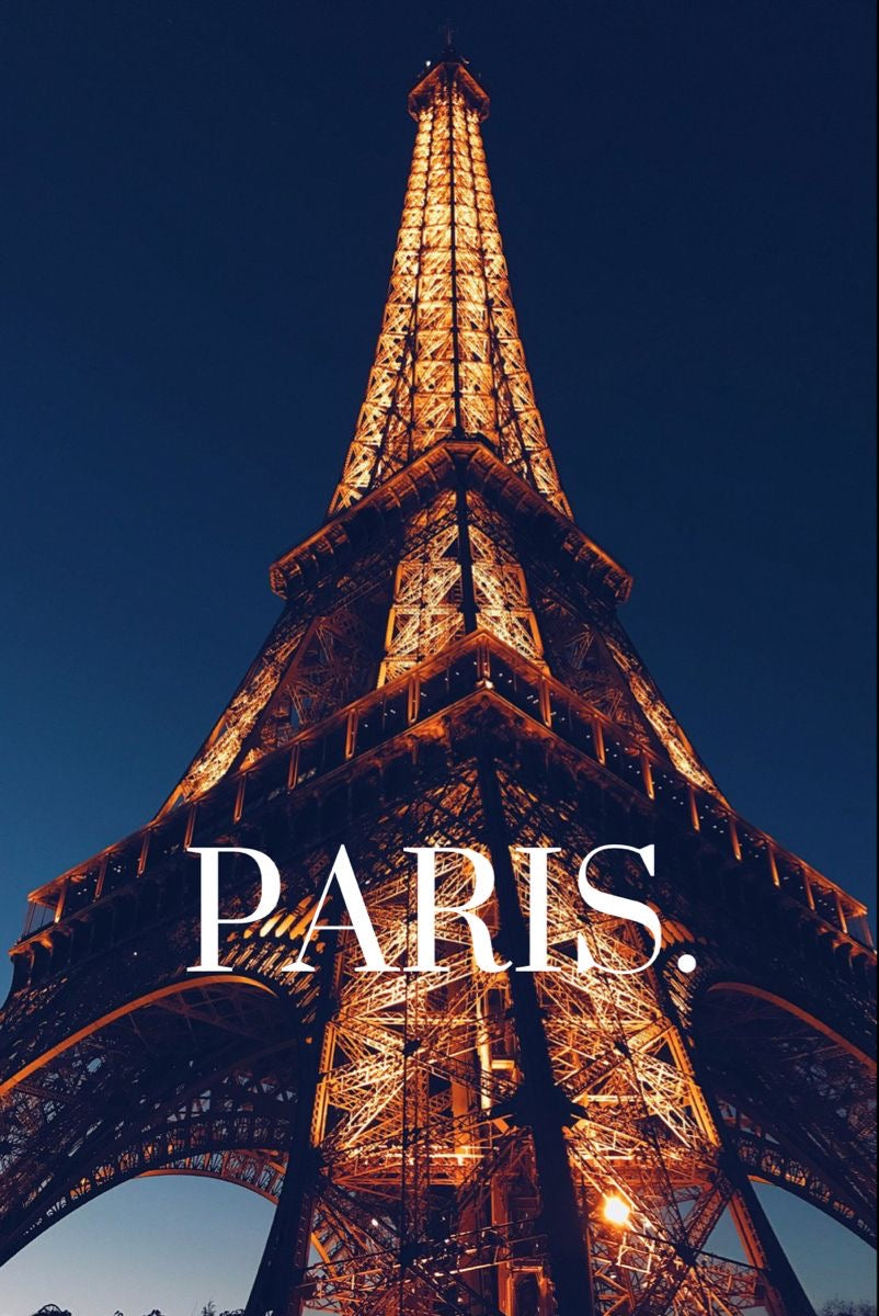 GOLDEN PARIS NIGHT CANVAS POSTER