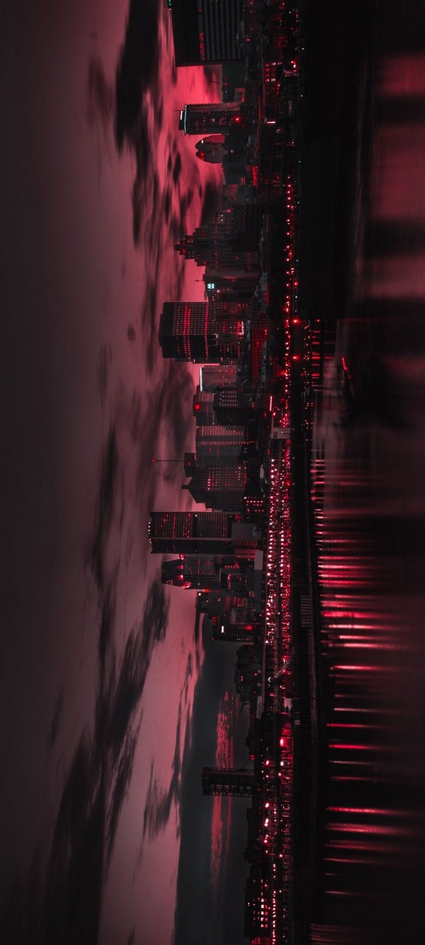 RED CITY AFTER DARK CANVAS POSTER