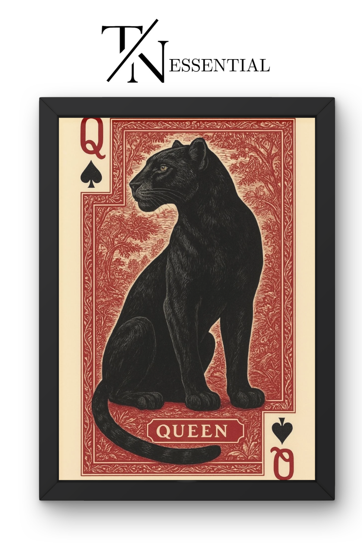 VINTAGE BLACK PANTHER QUEEN CARD CANVAS POSTER