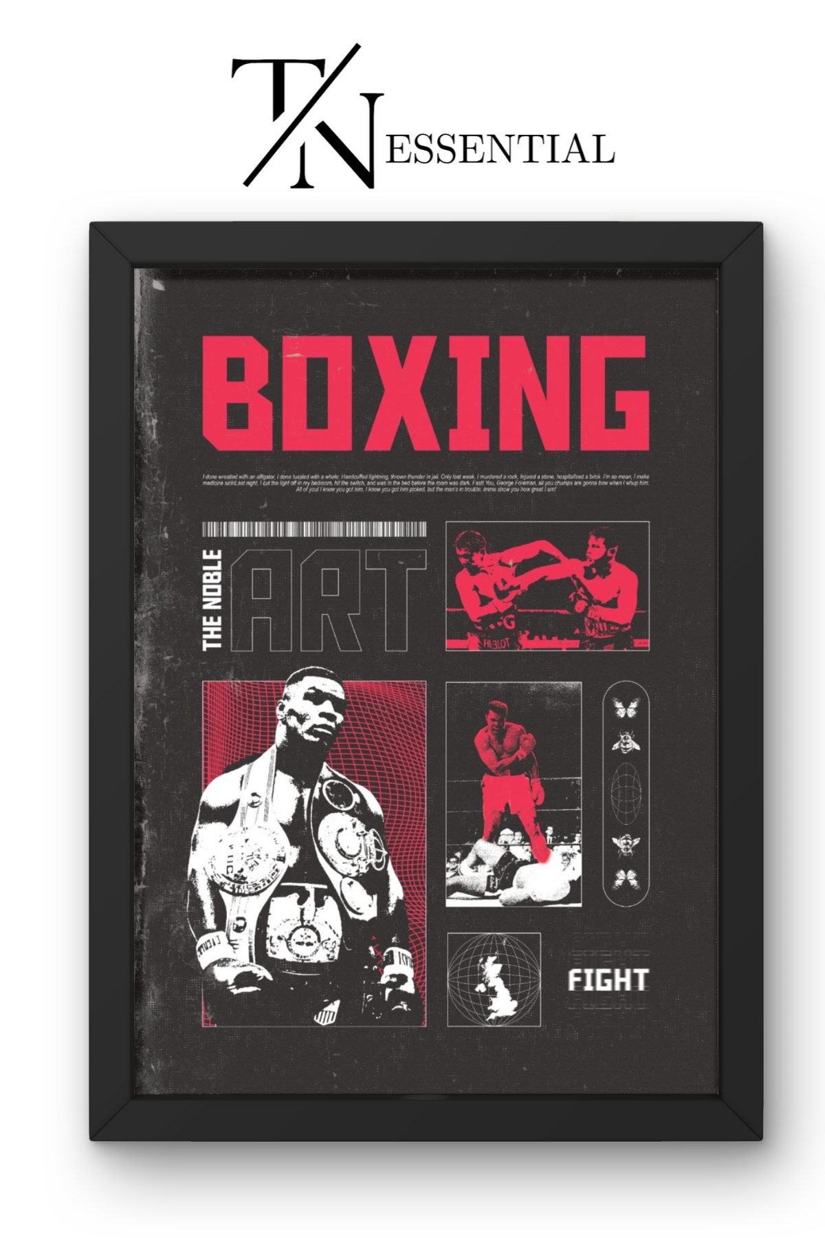VINTAGE BOXING CHAMPION CANVAS POSTER