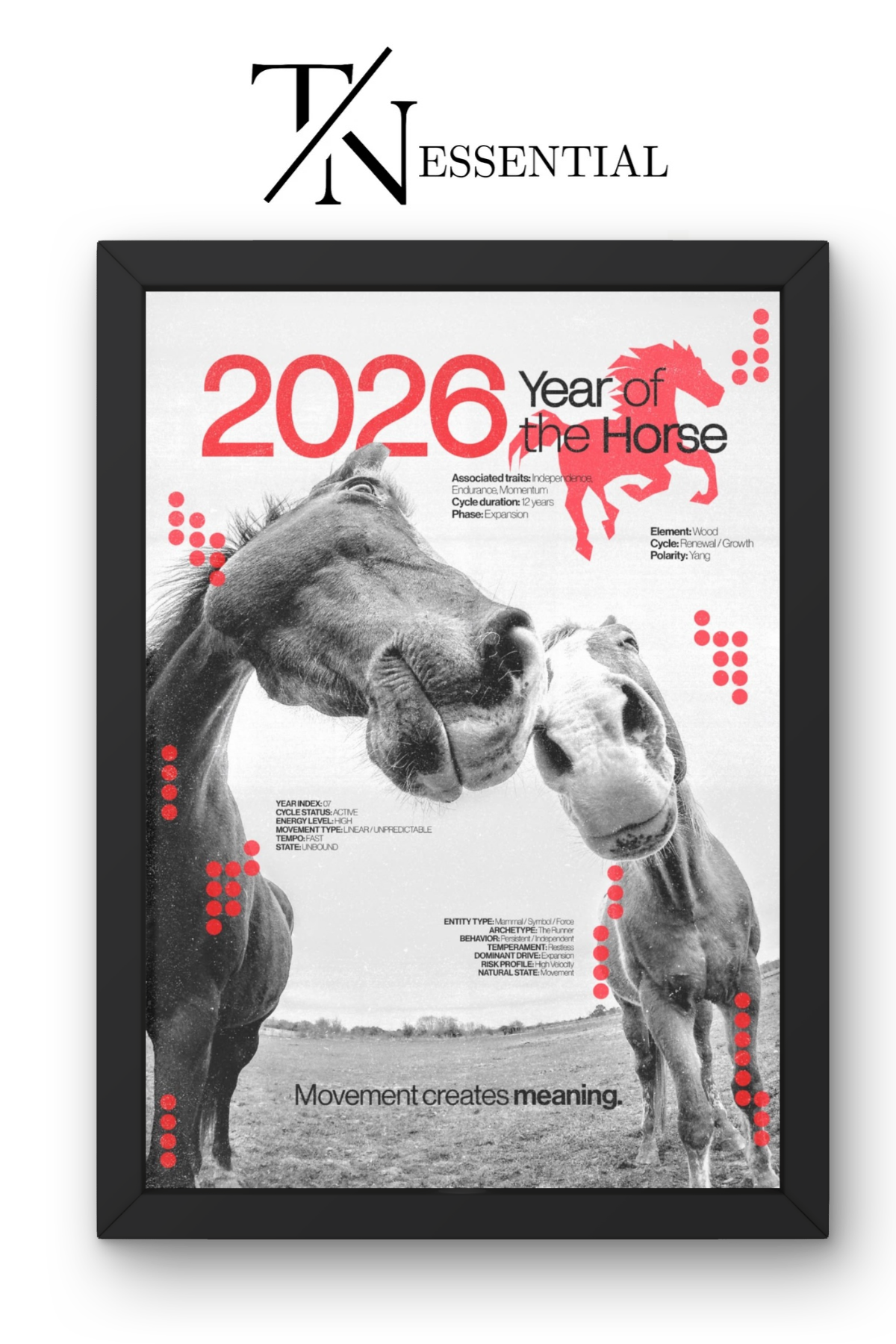 MOVEMENT CREATES MEANING HORSE CANVAS POSTER