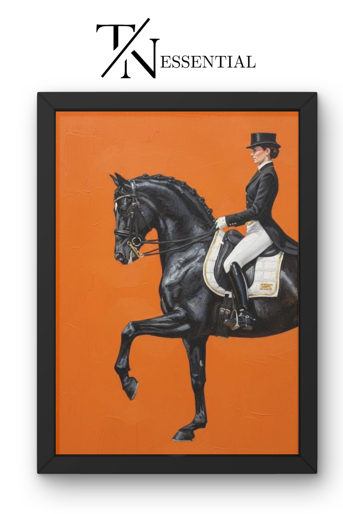 LUXURY DRESSAGE HORSE RIDER CANVAS POSTER