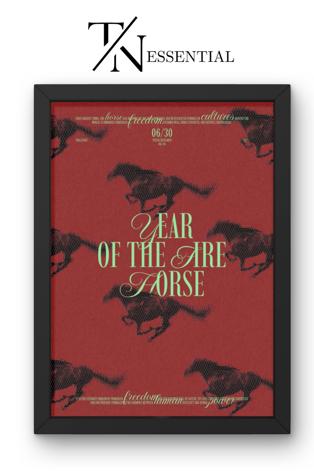 RED AESTHETIC RUNNING HORSES CANVAS POSTER