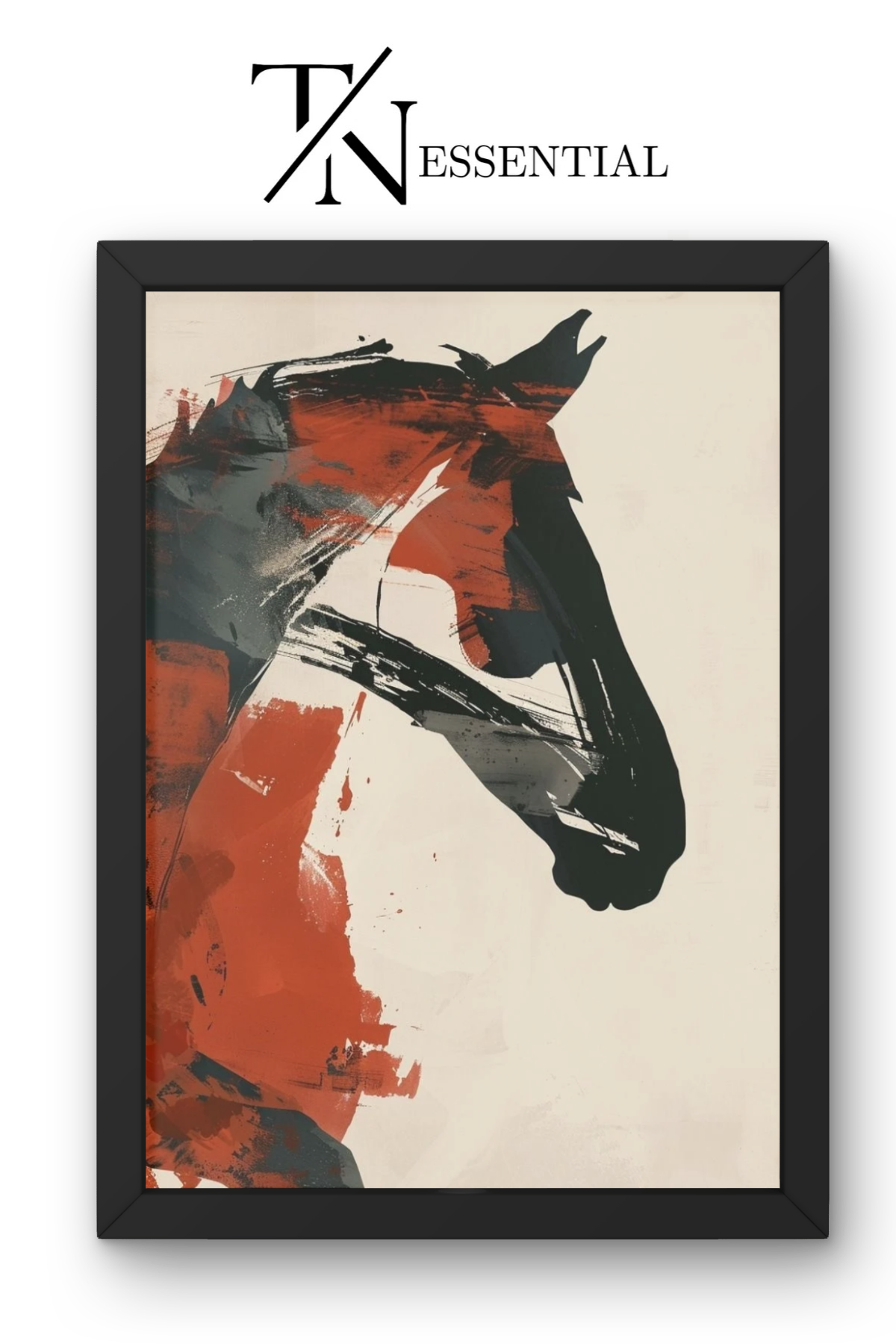 MODERN PAINTED HORSE SILHOUETTE CANVAS POSTER