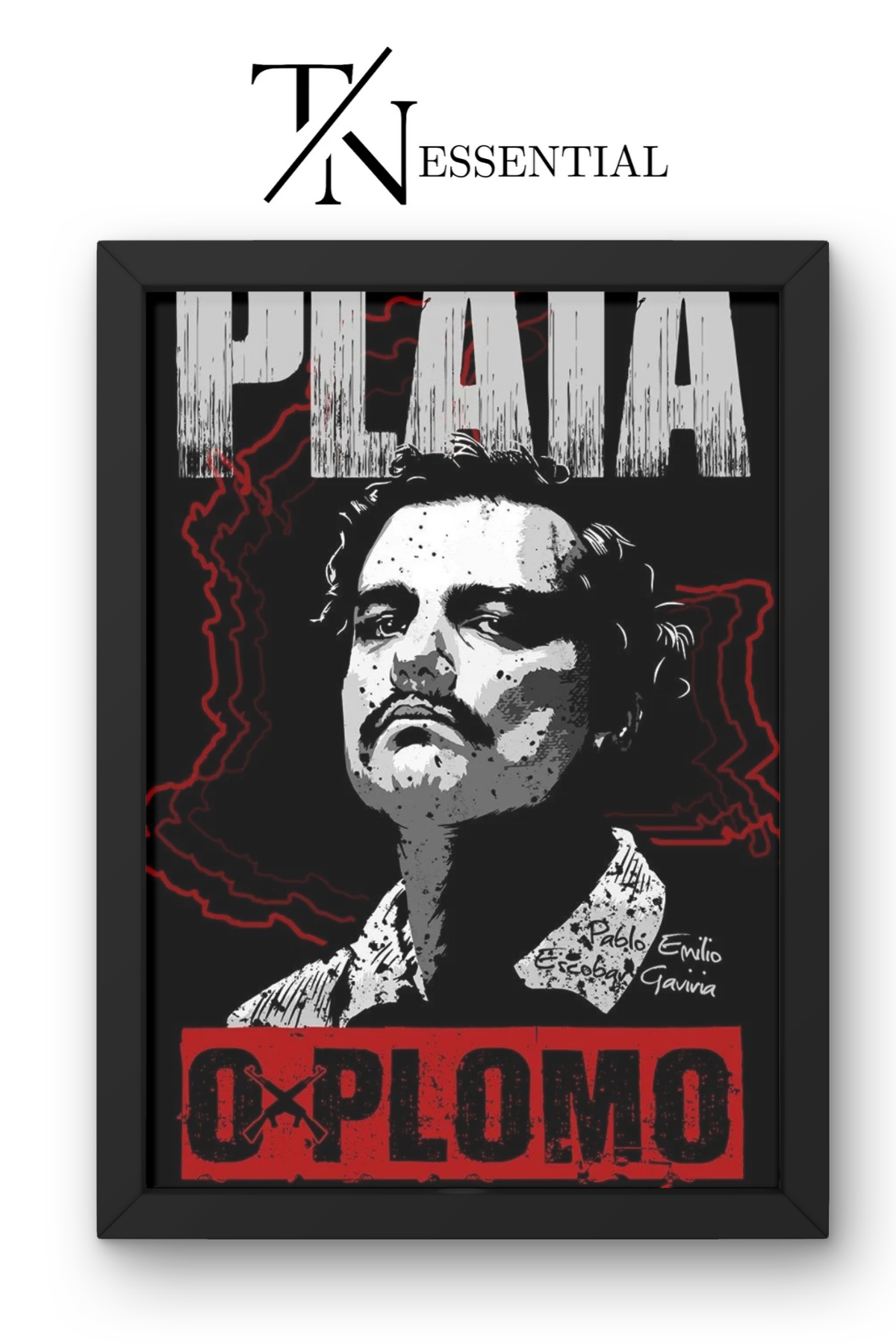 ESCOBAR PLATA O PLOMO STREET ART CANVAS POSTER