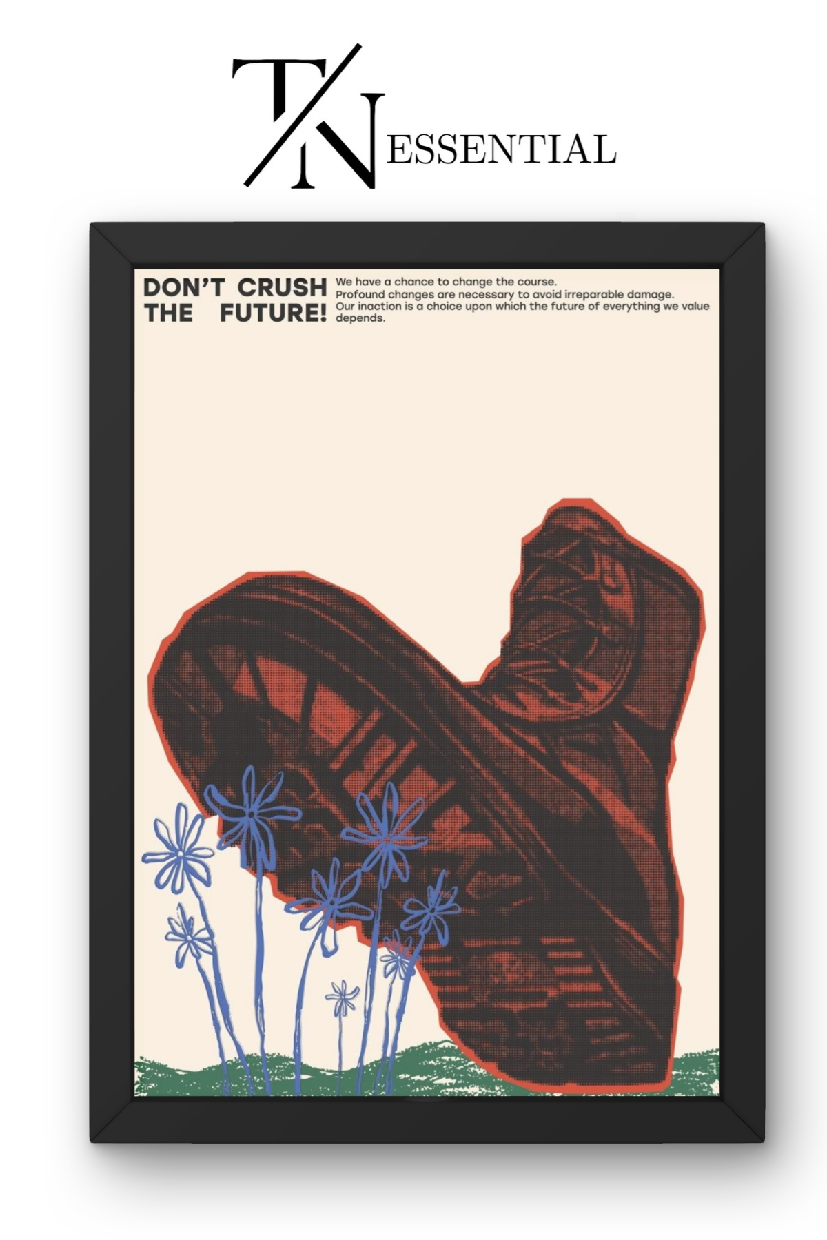 ENVIRONMENTAL WARNING BOOT ART CANVAS POSTER