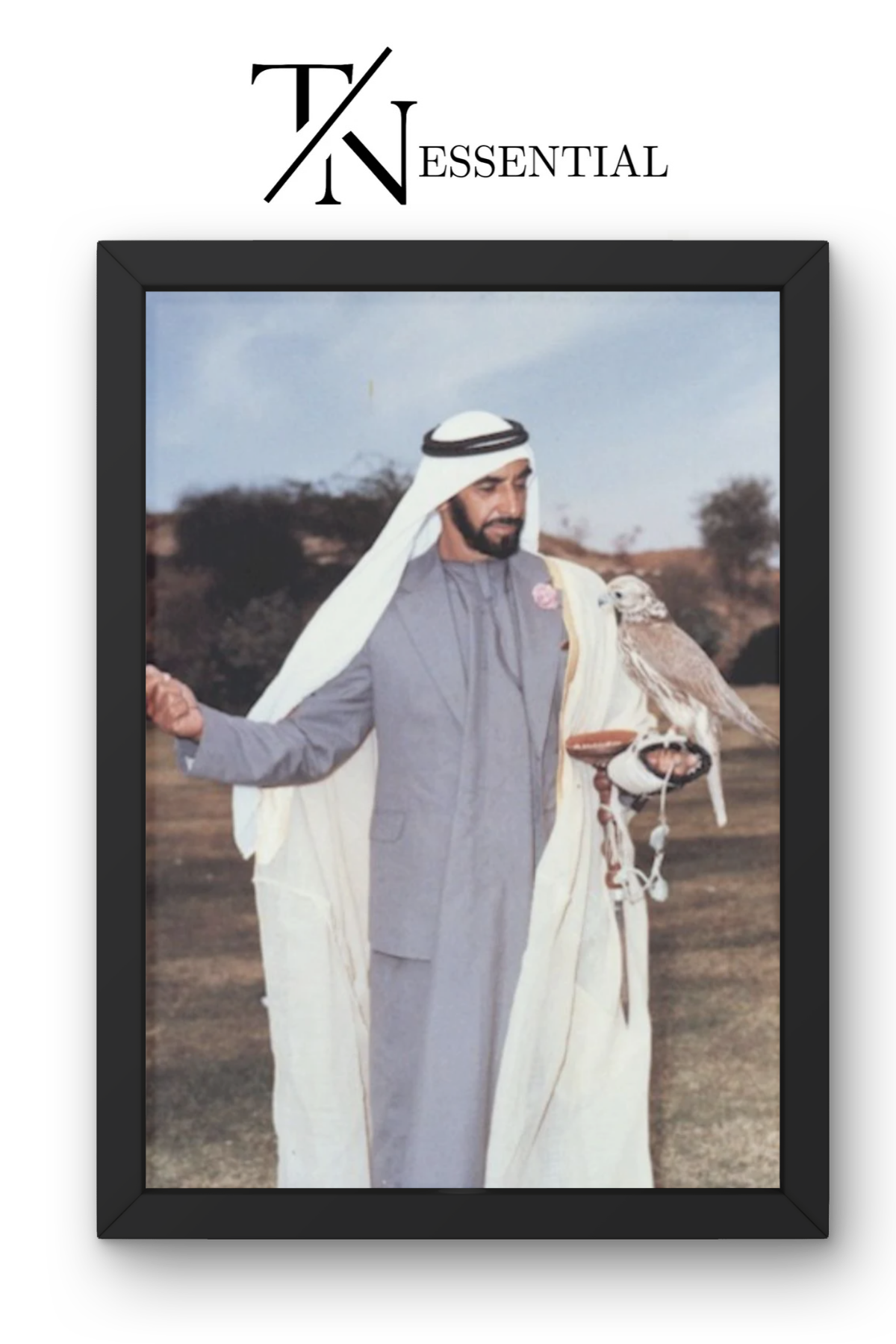 HH SHEIKH ZAYED BIN SULTAN AL NAHYAN FALCONRY HERITAGE CANVAS POSTER