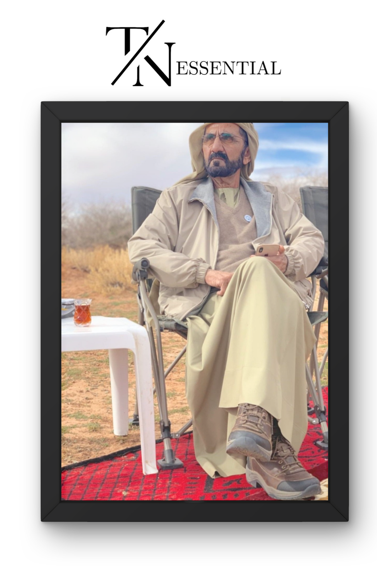 HH SHEIKH MOHAMMED BIN RASHID AL MAKTOUM DESERT REFLECTION CANVAS POSTER
