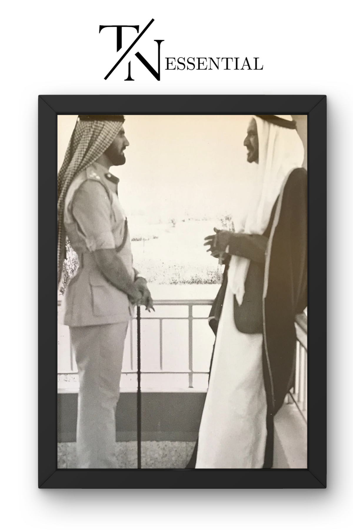 UAE FOUNDERS SHEIKH ZAYED AND SHEIKH RASHID HISTORIC MOMENT CANVAS POSTER