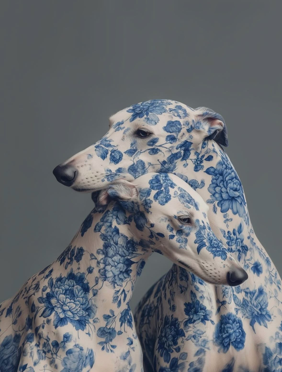 CHINA BLUE DOGS CANVAS POSTER
