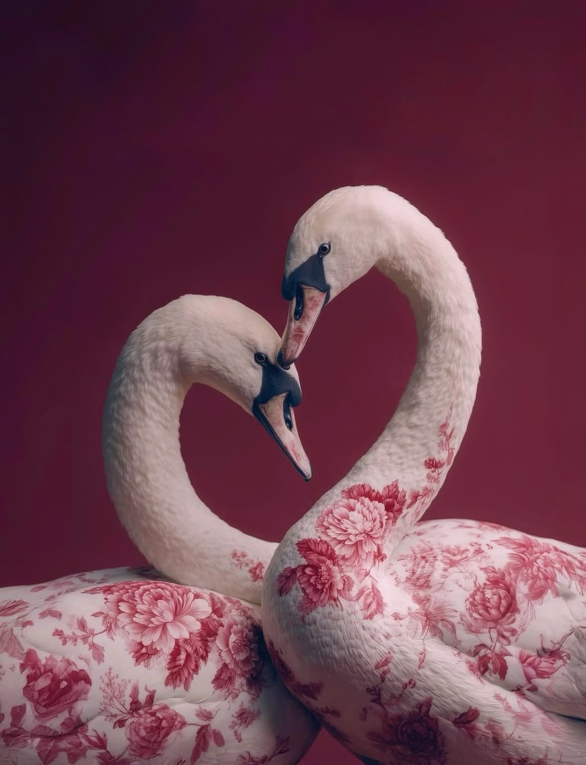 FLORAL SWAN LOVE CANVAS POSTER