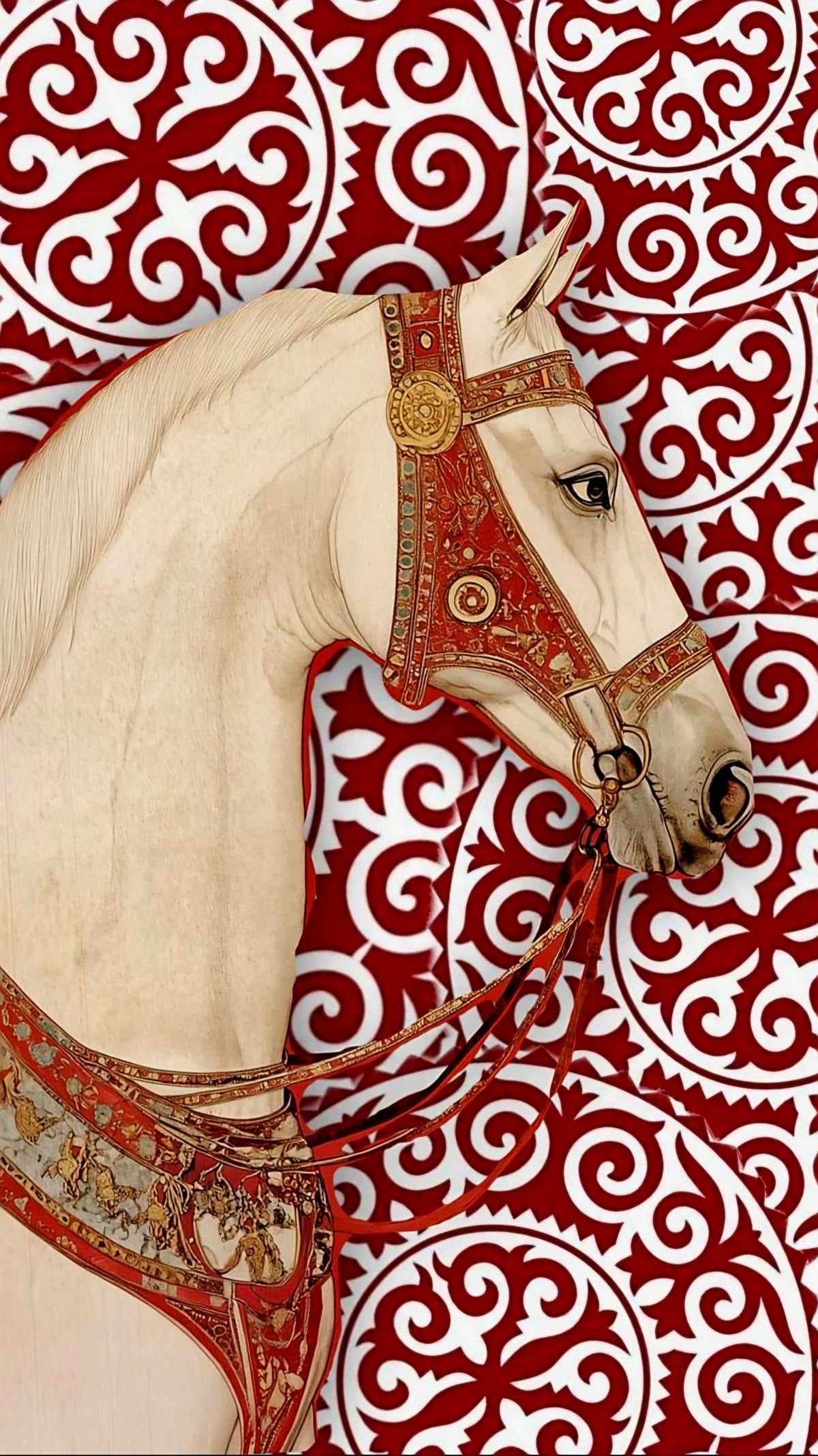 ARABIAN WHITE HORSE CANVAS POSTER