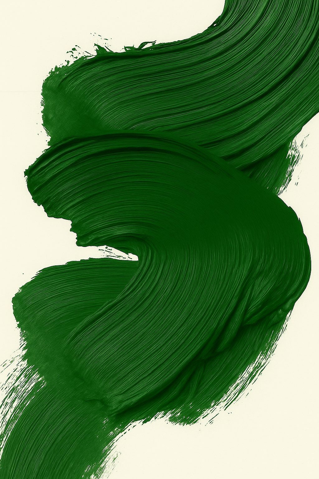 DEEP GREEN PAINT STROKE CANVAS POSTER