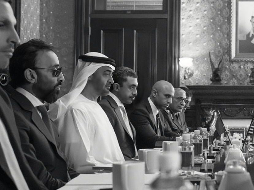 HH SHEIKH MOHAMED BIN ZAYED AL NAHYAN DIPLOMACY MEETING CANVAS POSTER