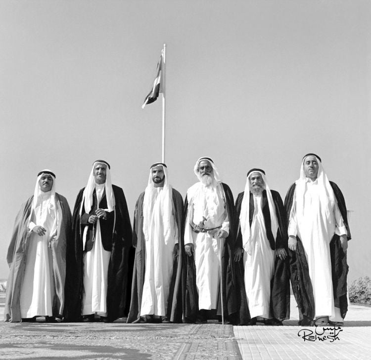 UAE FOUNDING FATHERS HISTORIC UNION MOMENT CANVAS POSTER
