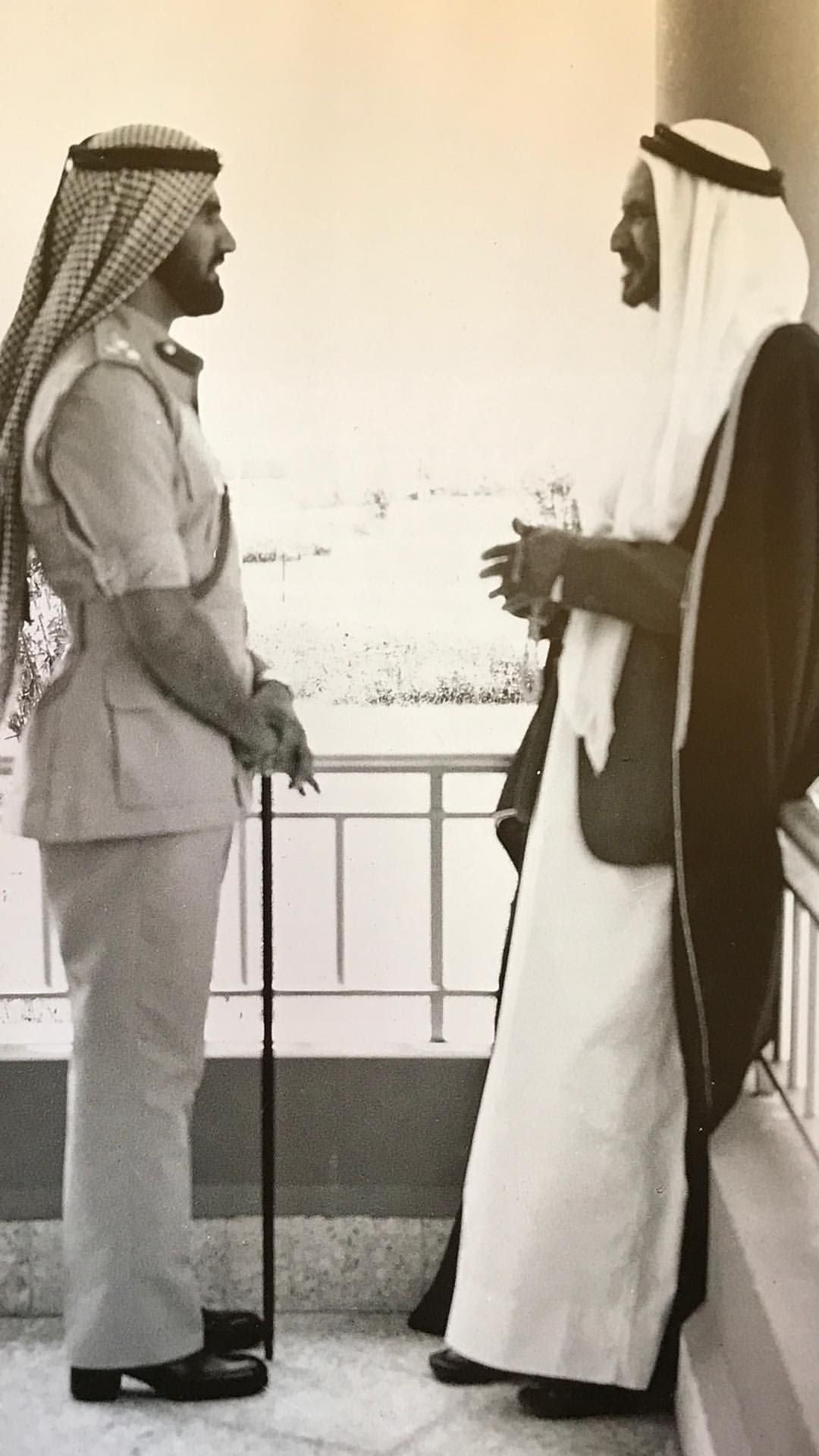 UAE FOUNDERS SHEIKH ZAYED AND SHEIKH RASHID HISTORIC MOMENT CANVAS POSTER