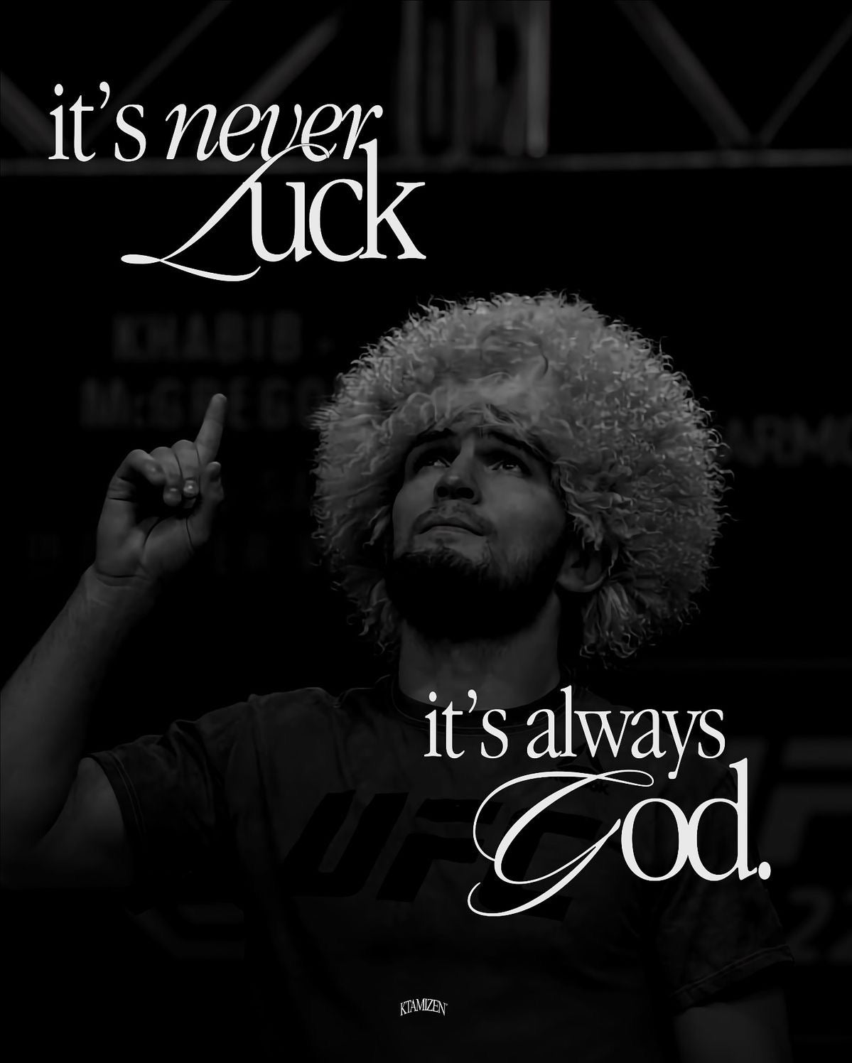 KHABIB TRUST GOD NOT LUCK MOTIVATION CANVAS POSTER