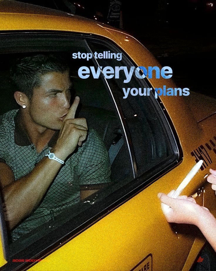 CRISTIANO RONALDO STOP TELLING EVERYONE YOUR PLANS MOTIVATIONAL CANVAS POSTER