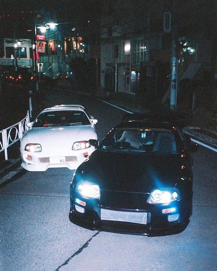 TOYOTA SUPRA TOKYO NIGHT CAR CANVAS POSTER