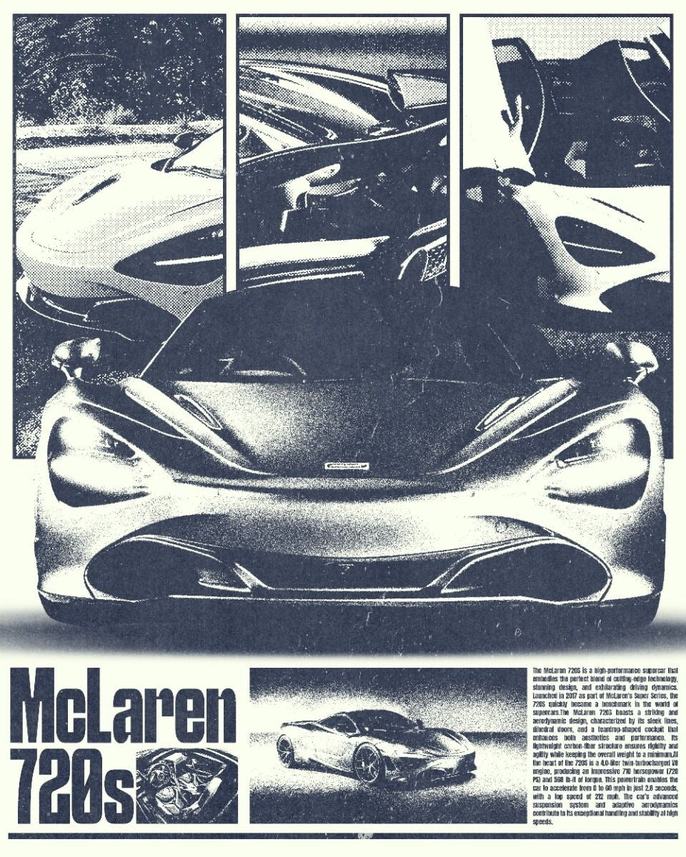 MCLAREN 720S PERFORMANCE ICON CANVAS POSTER