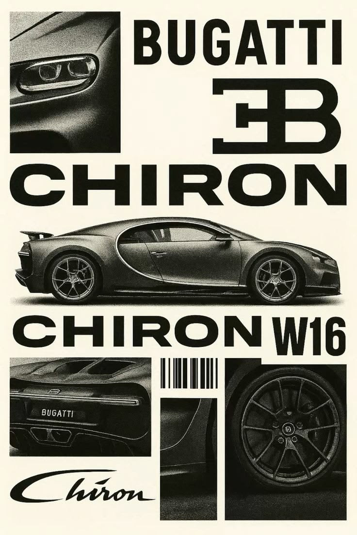BUGATTI CHIRON LUXURY HYPERCAR CANVAS POSTER