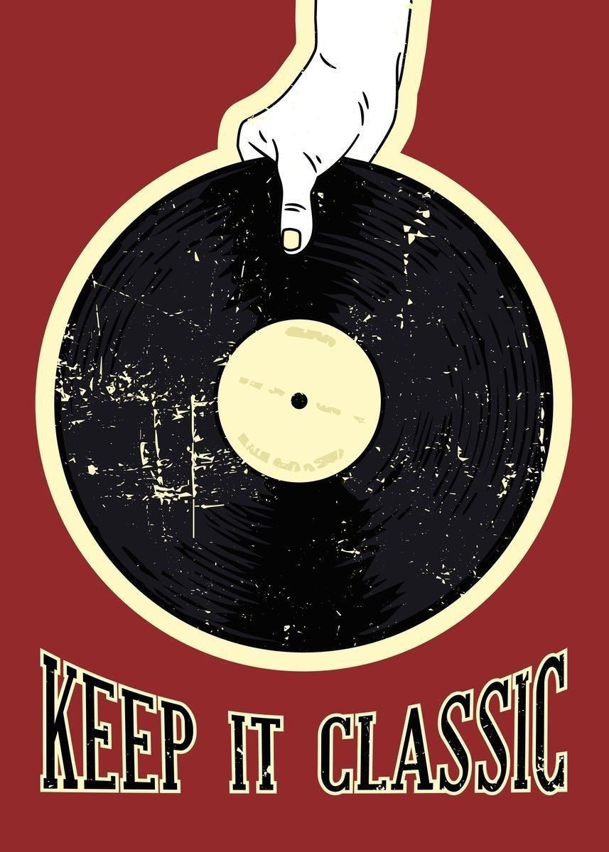 KEEP IT CLASSIC VINYL RECORD CANVAS POSTER