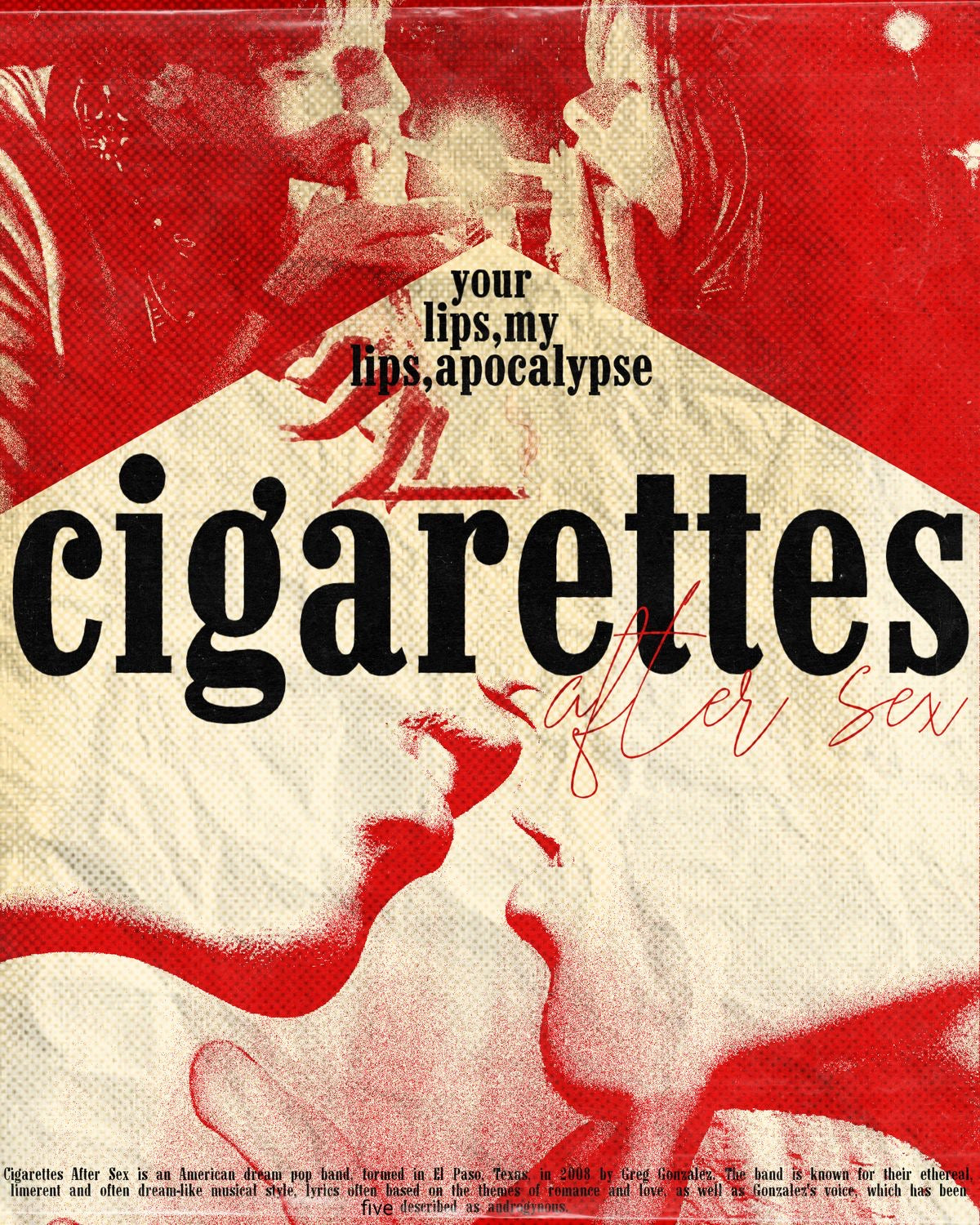 RED VINTAGE CIGARETTES AFTER SEX ART CANVAS POSTER