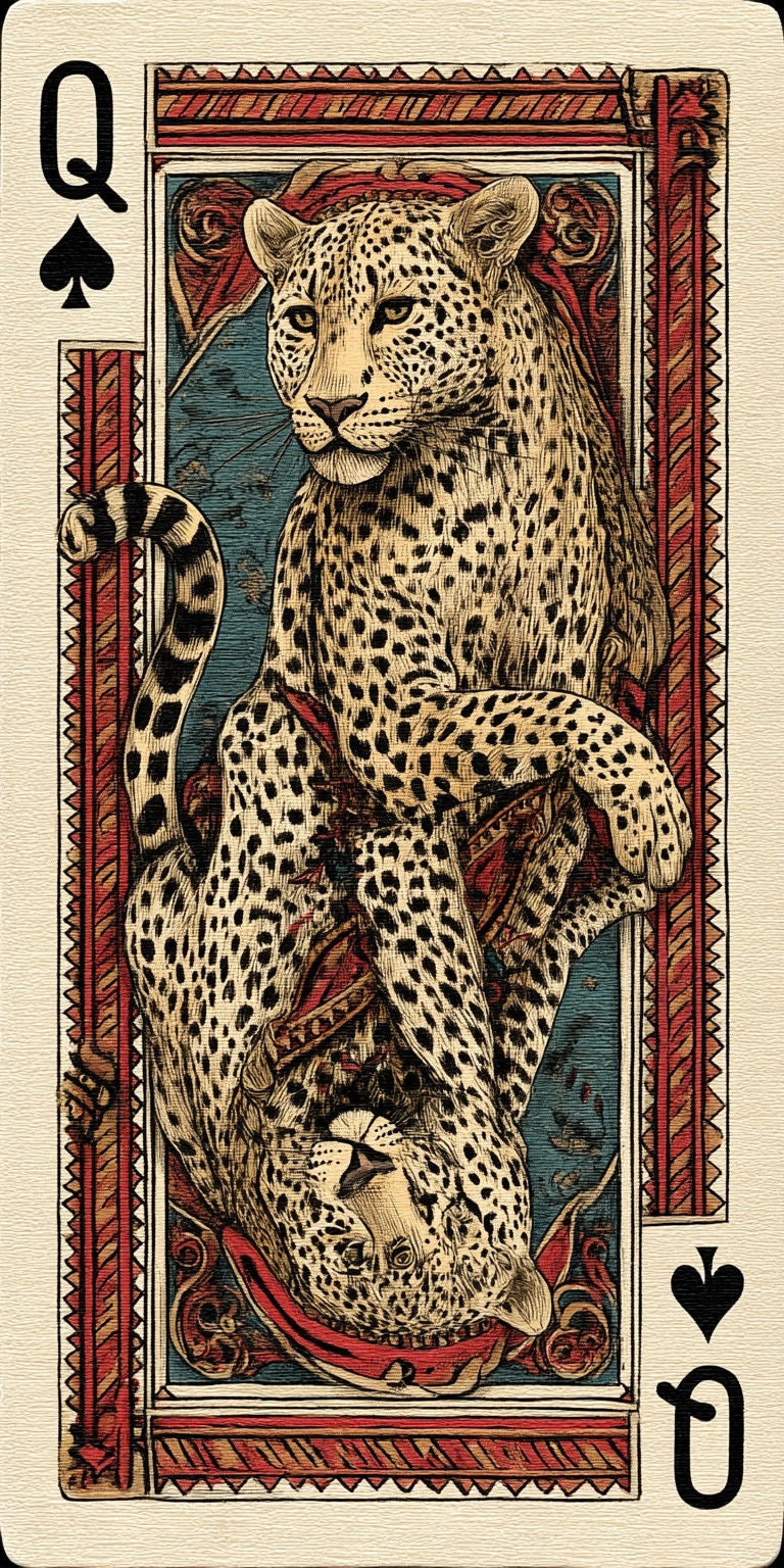 LEOPARD QUEEN CARD CANVAS POSTER