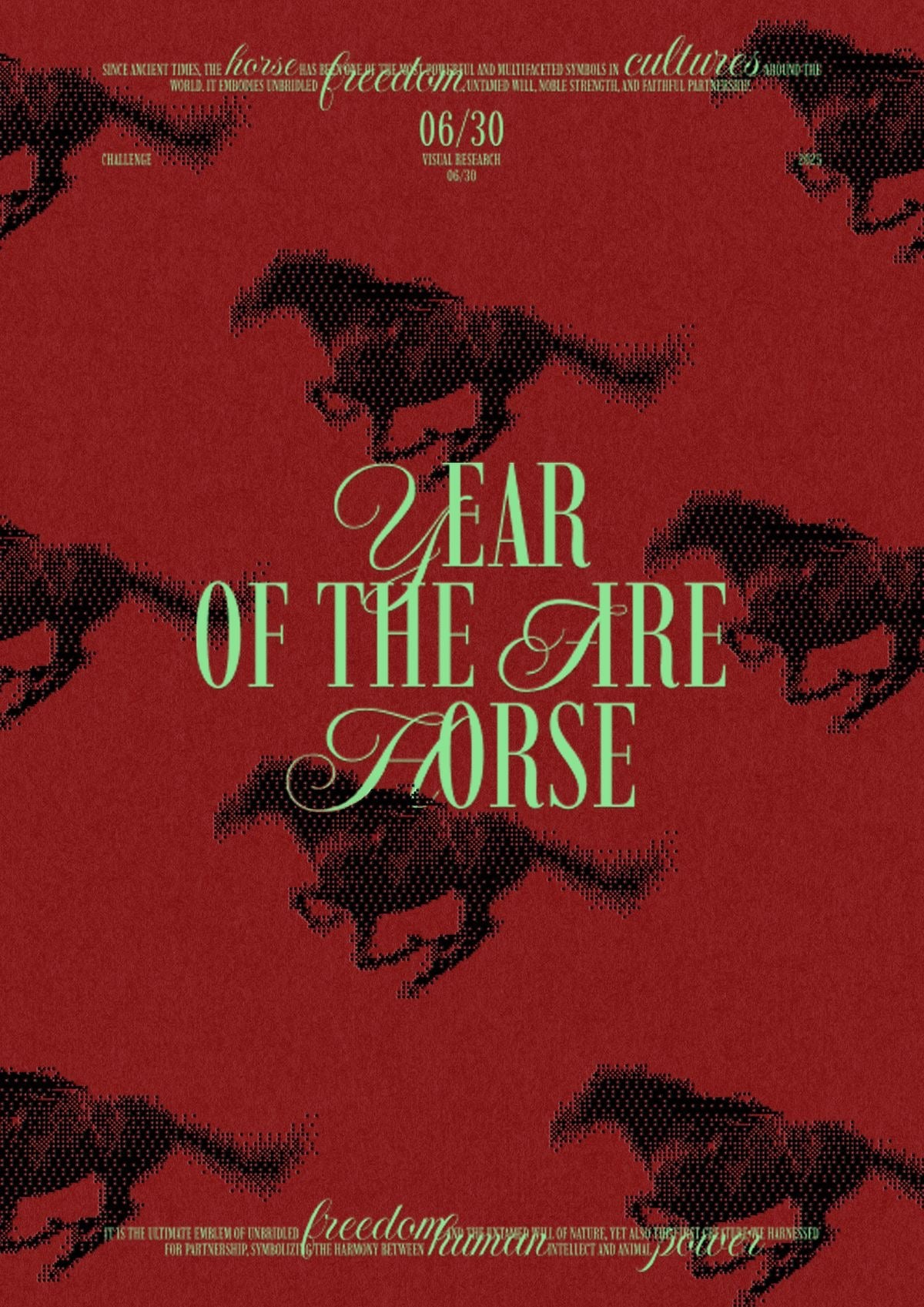 RED AESTHETIC RUNNING HORSES CANVAS POSTER
