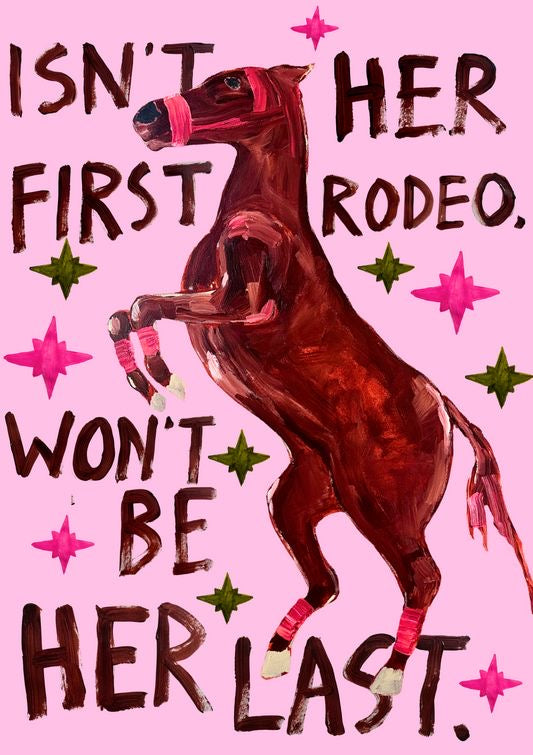 FUNNY COWGIRL RODEO HORSE QUOTE CANVAS POSTER